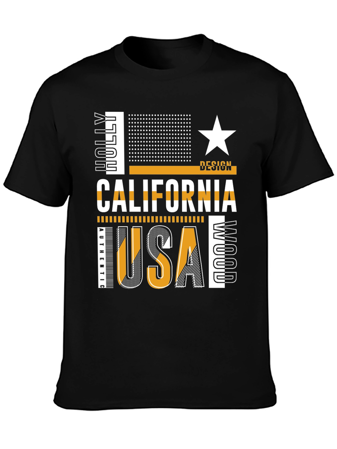 California USA Graphic Tee - Mens Black T-Shirt
