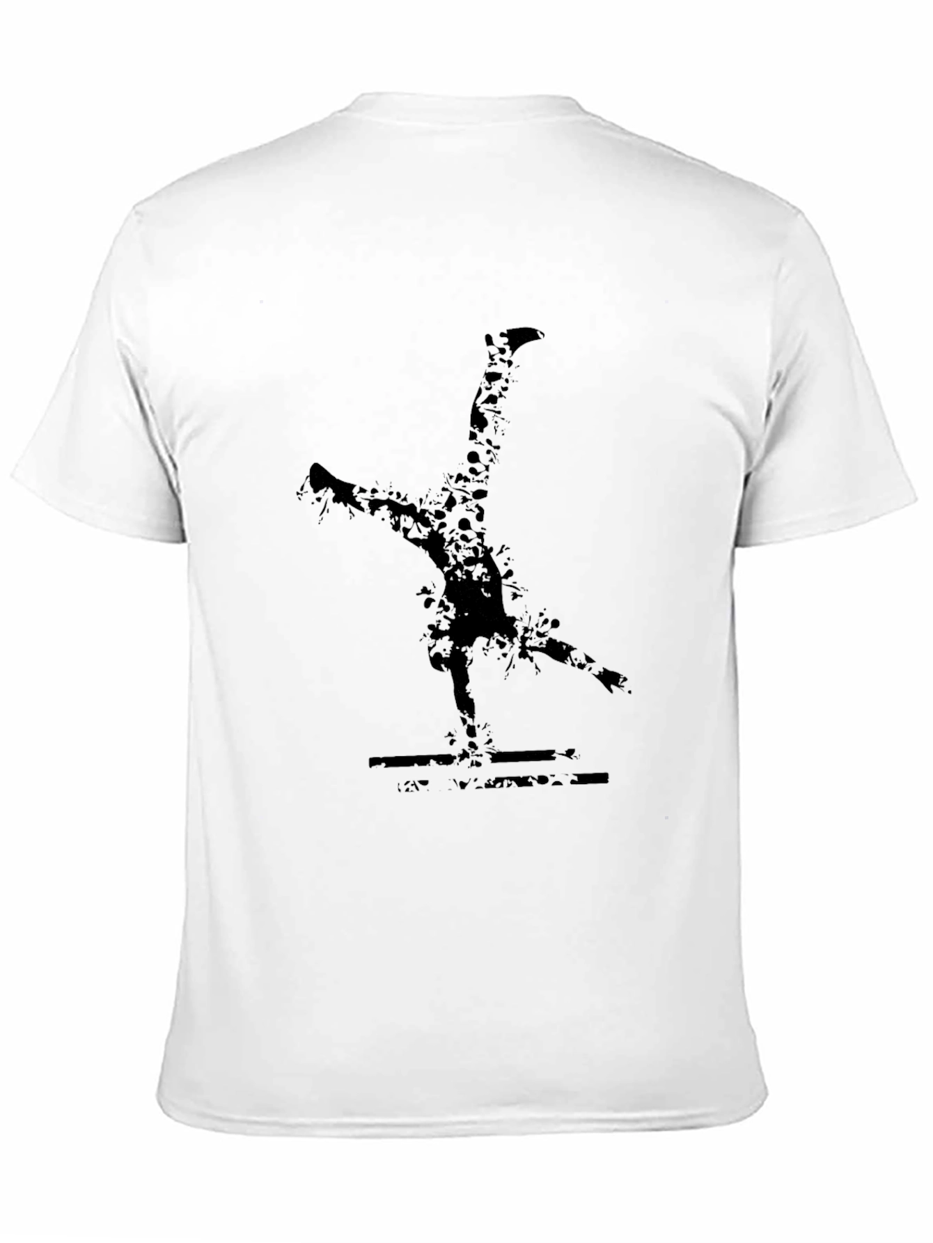 Mens Black T-Shirt with Gymnastics Print