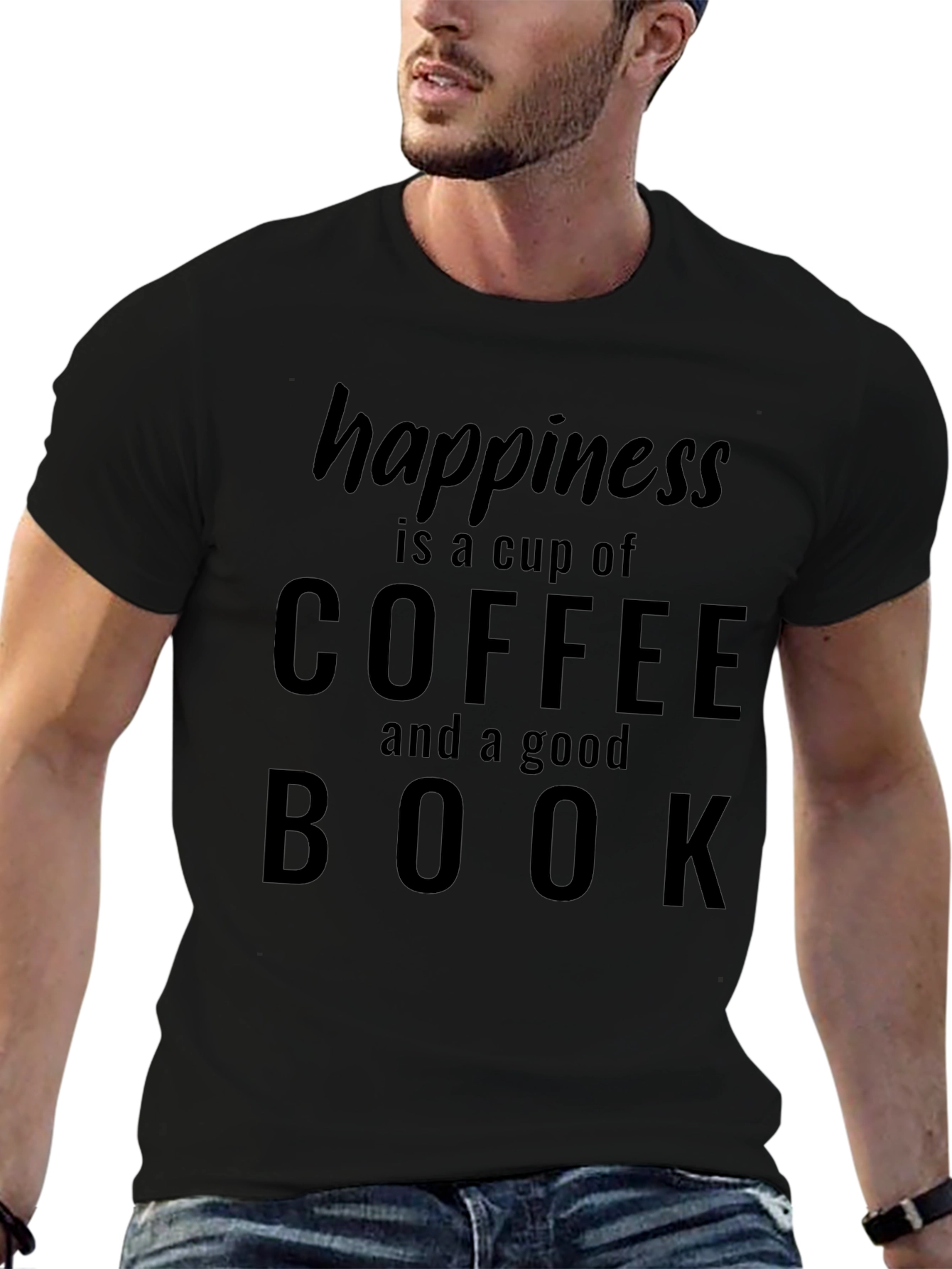 Happiness Coffee Book T-Shirt