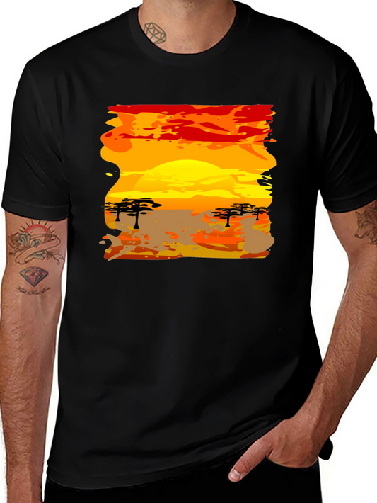 African Sunset Graphic Tee - Black T-Shirt