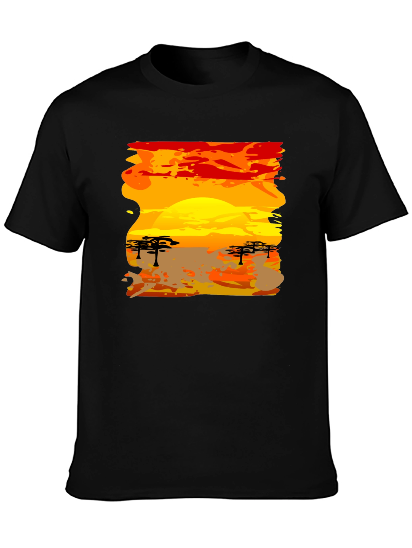 African Sunset Graphic Tee - Black T-Shirt