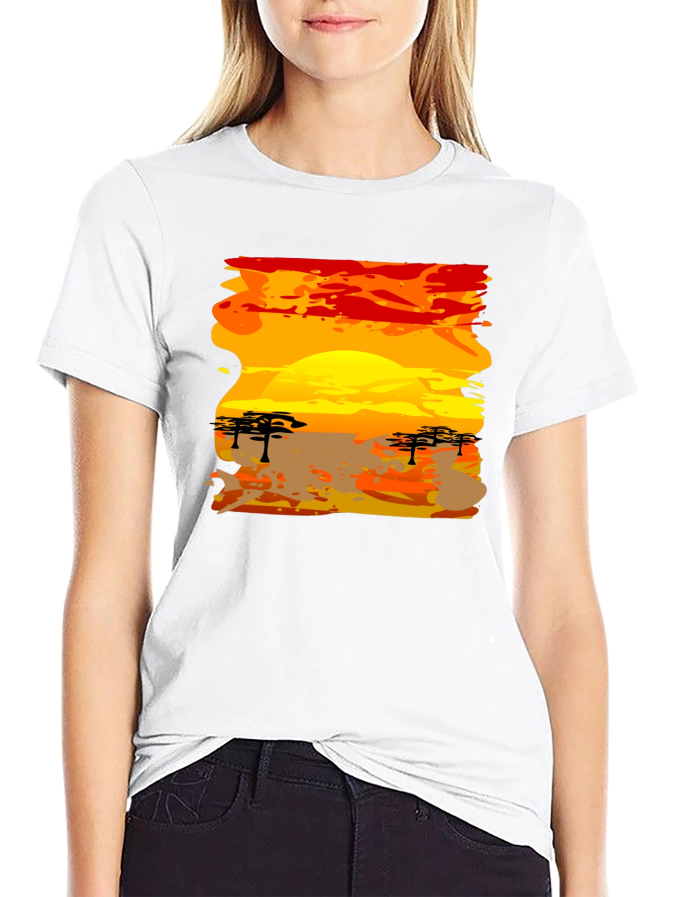 African Sunset Graphic Tee - Black T-Shirt