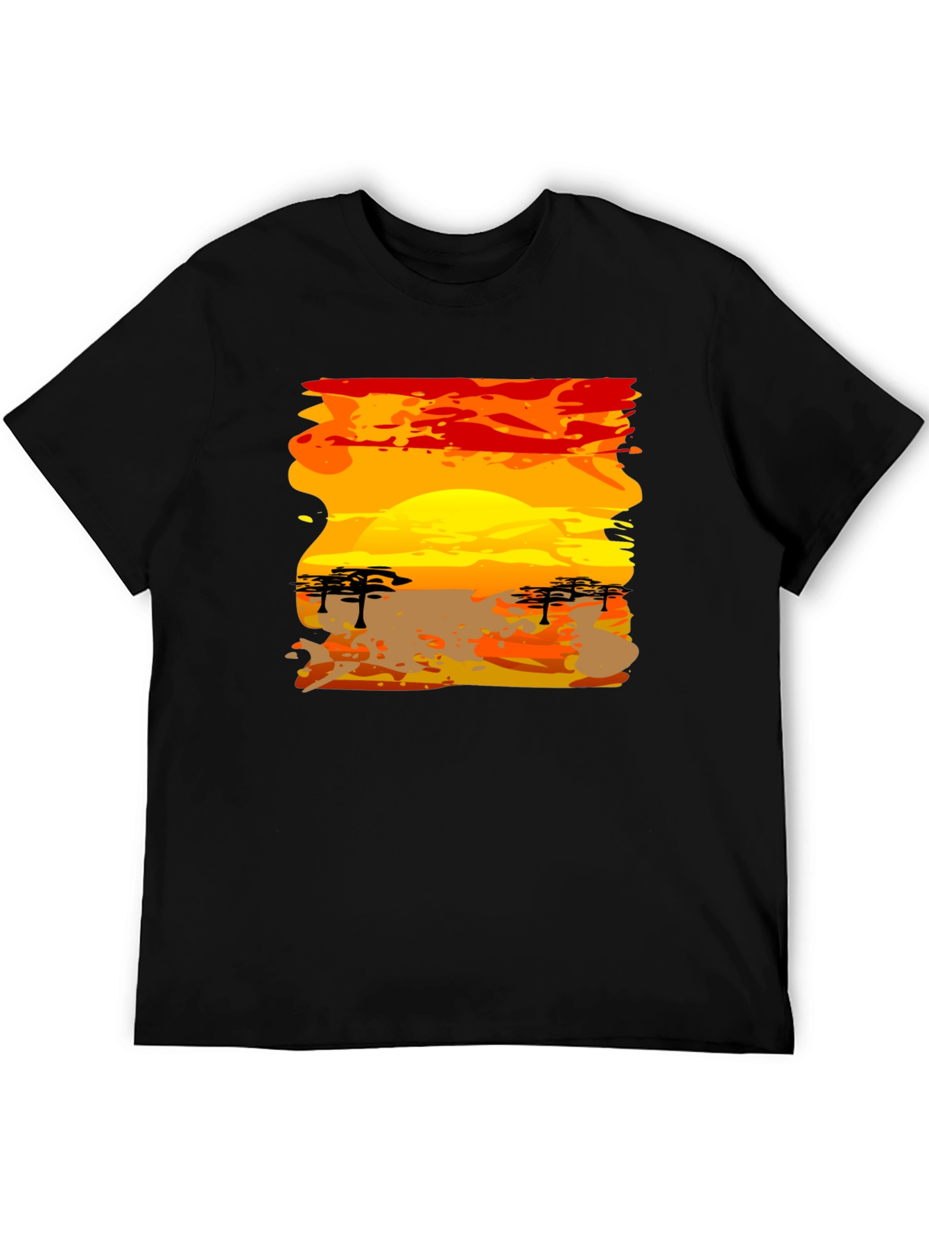 African Sunset Graphic Tee - Black T-Shirt