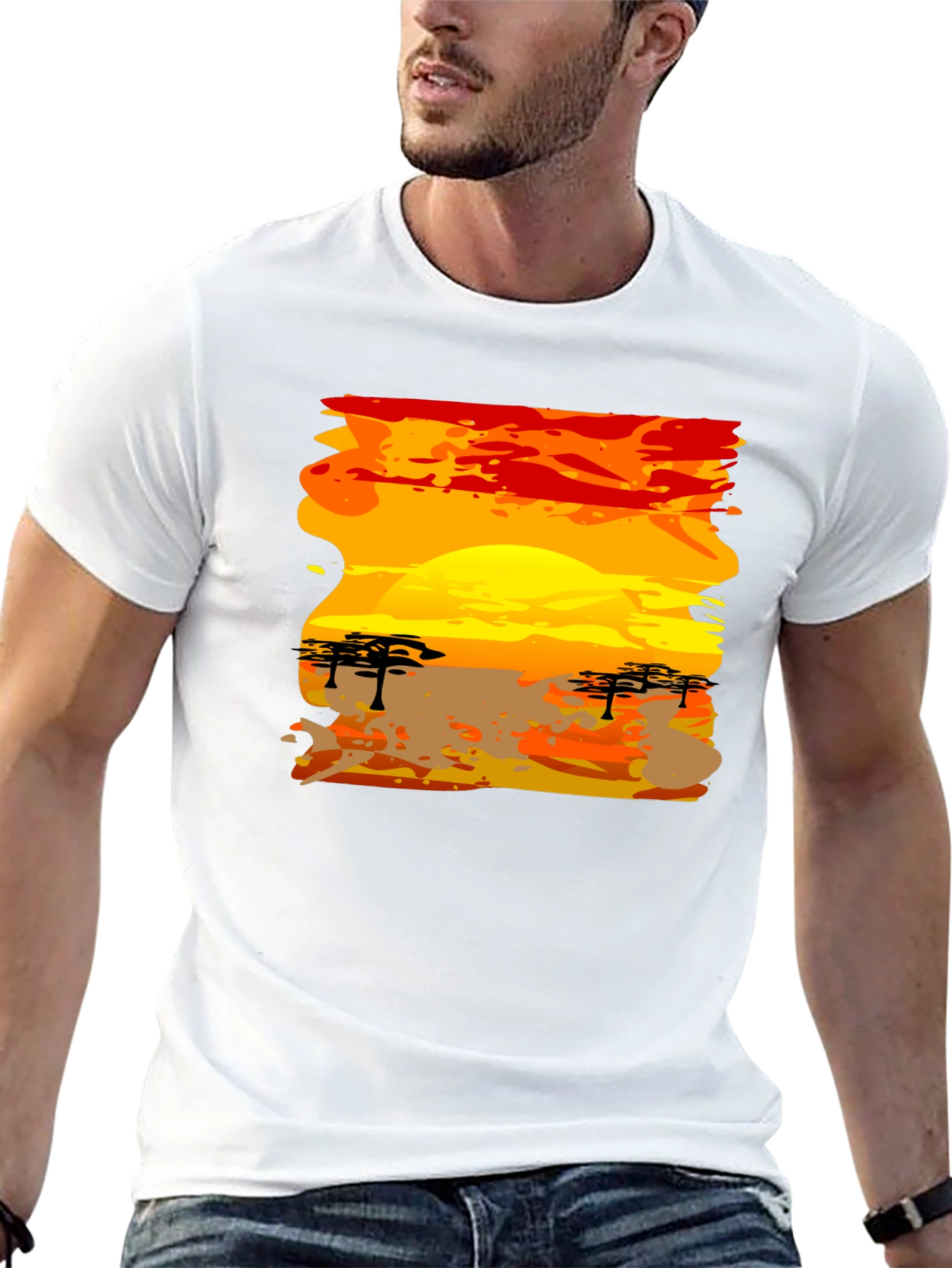 African Sunset Graphic Tee - Black T-Shirt