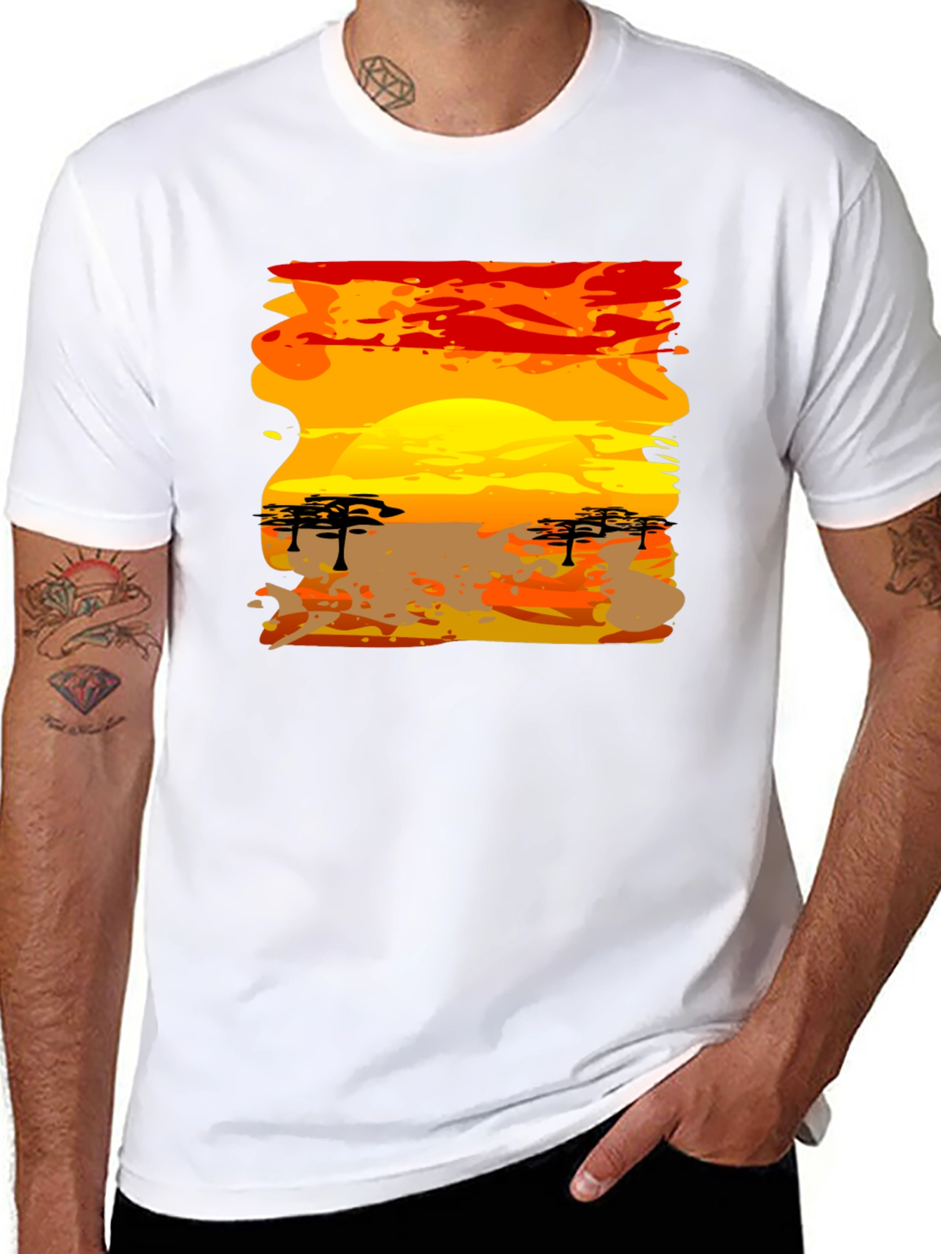 African Sunset Graphic Tee - Black T-Shirt