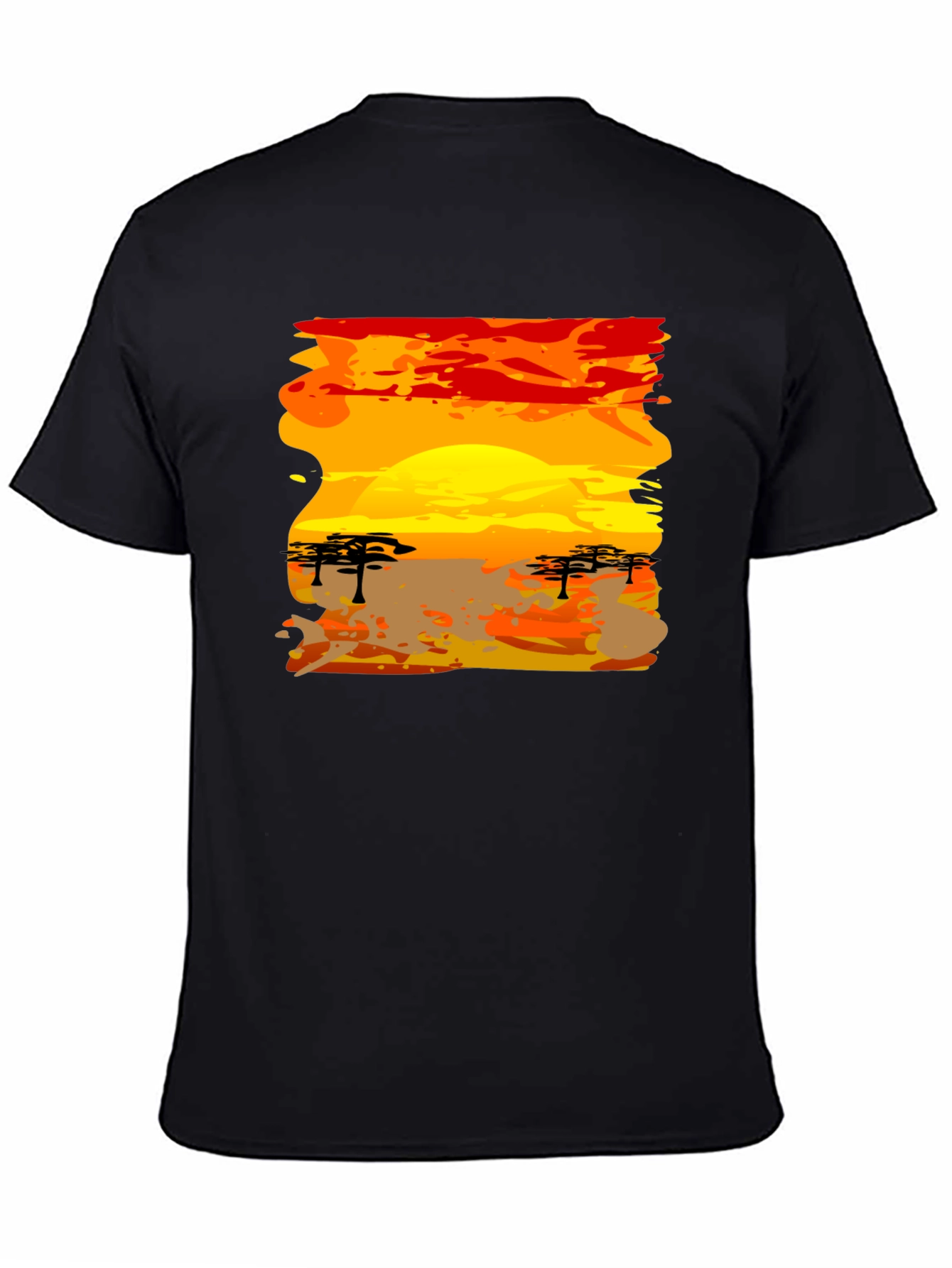 African Sunset Graphic Tee - Black T-Shirt