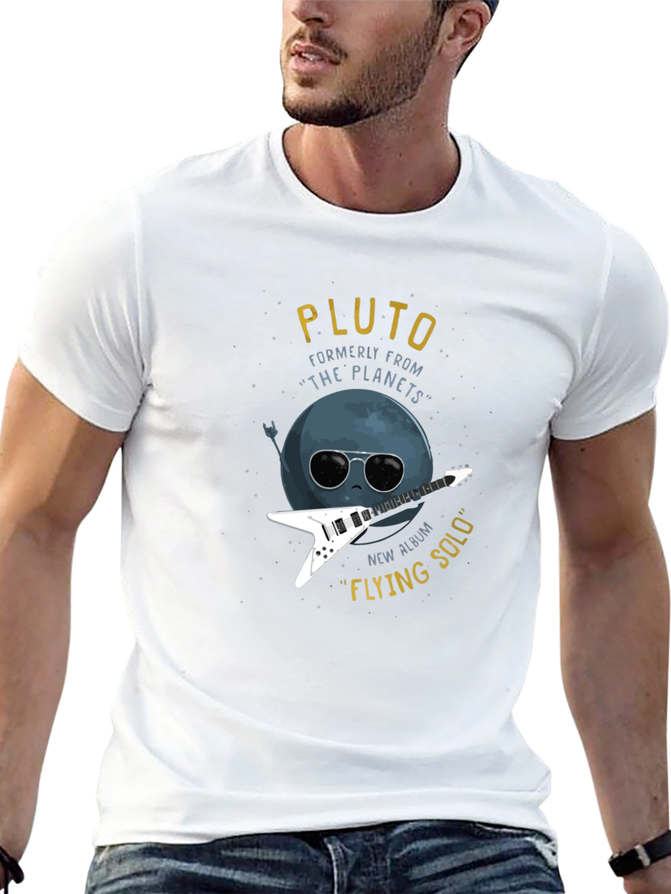 Pluto Flying Solo Black T-Shirt