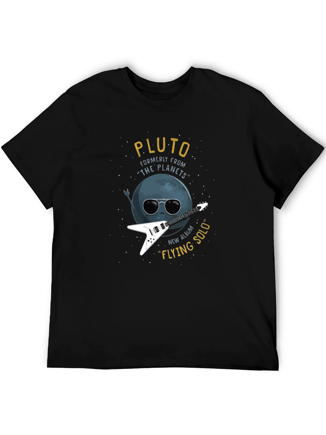Pluto Flying Solo Black T-Shirt