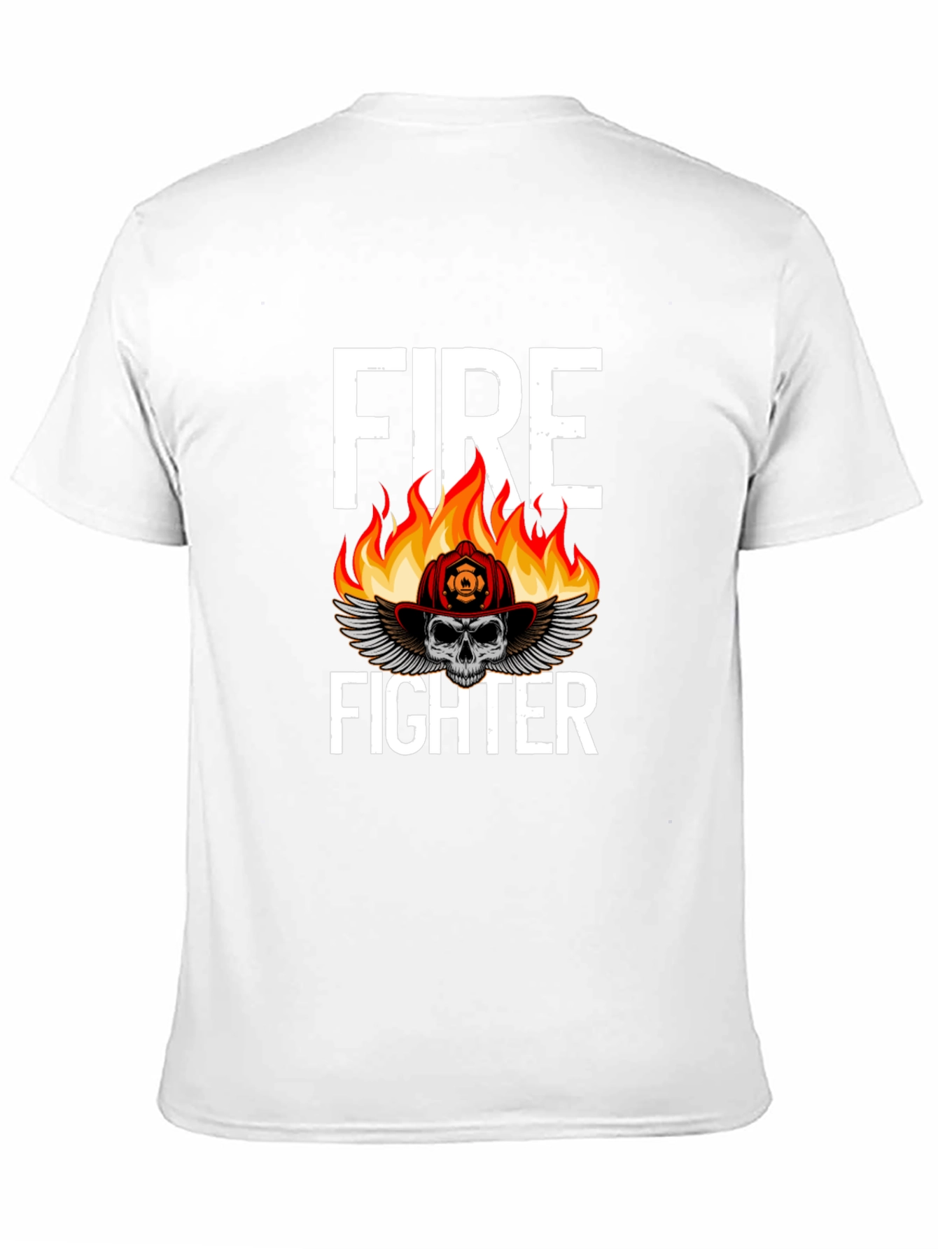 Firefighter Skull Graphic Tee - Bold Fireman Design