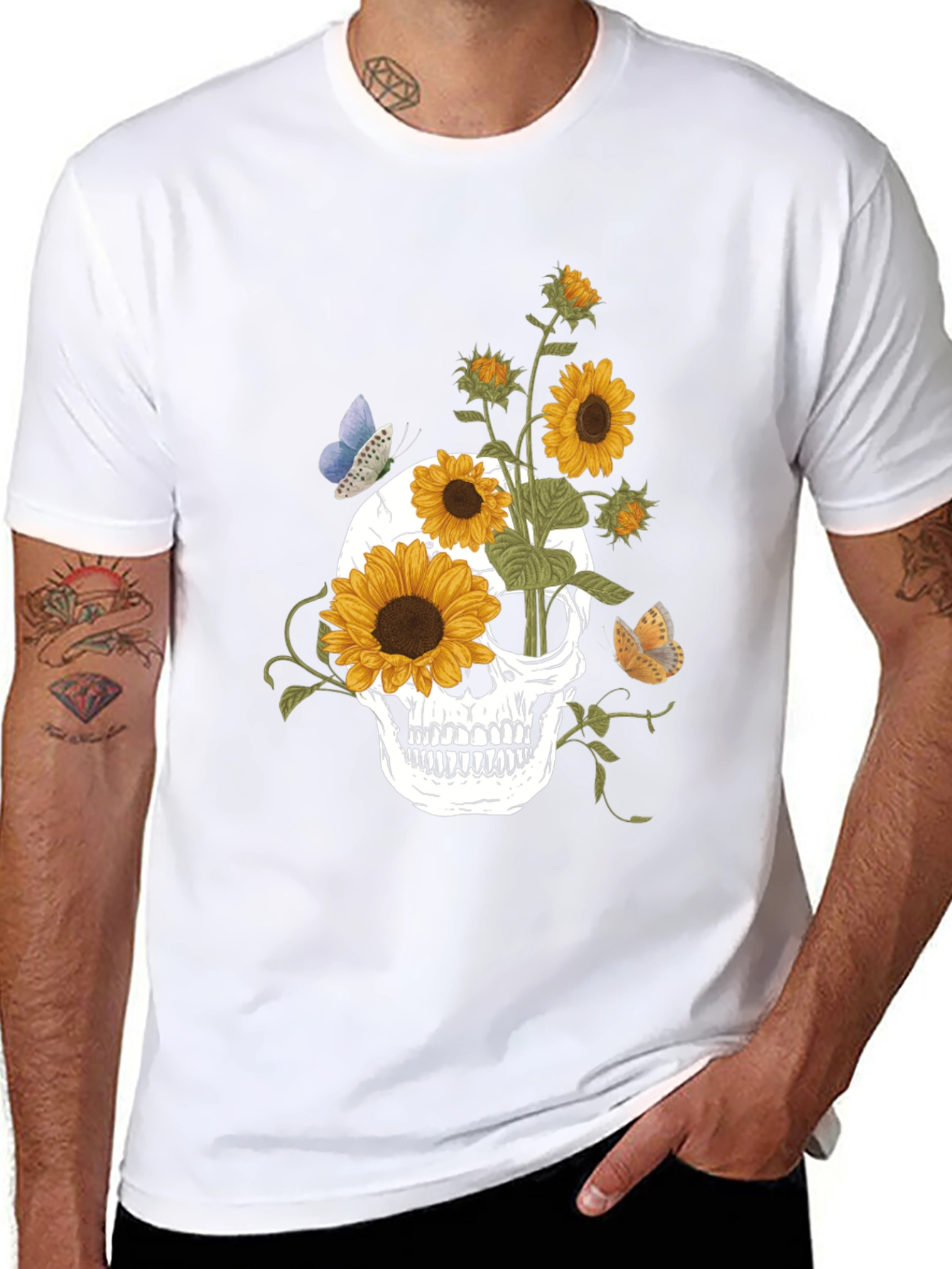 Sunflower Skull Graphic Tee