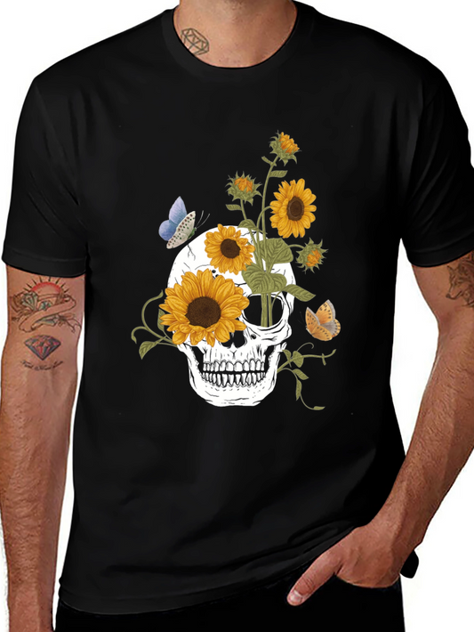 Sunflower Skull Graphic Tee