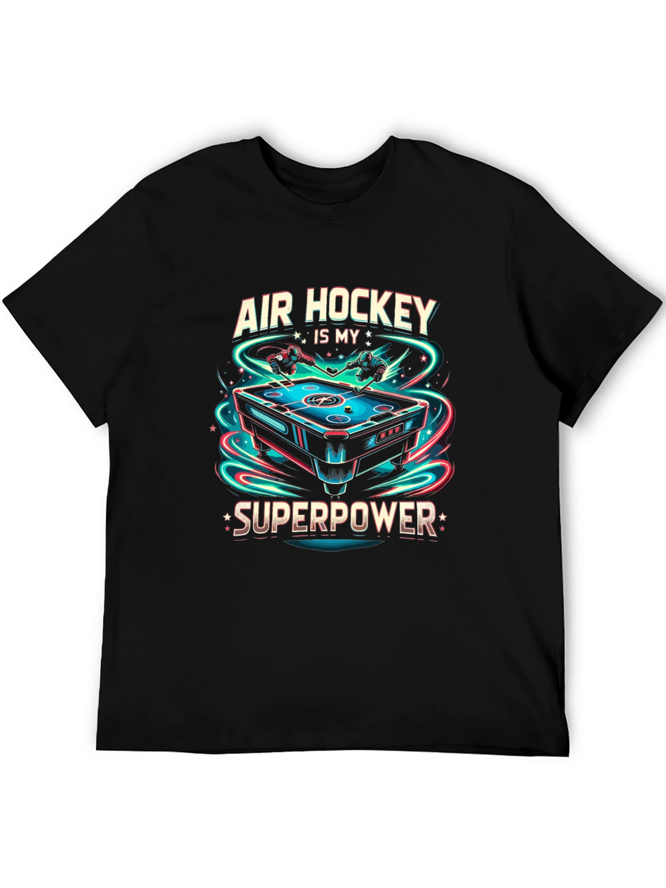 Air Hockey Superpower Black T-Shirt