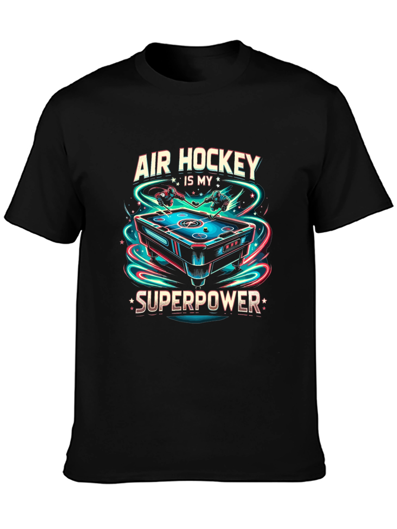Air Hockey Superpower Black T-Shirt
