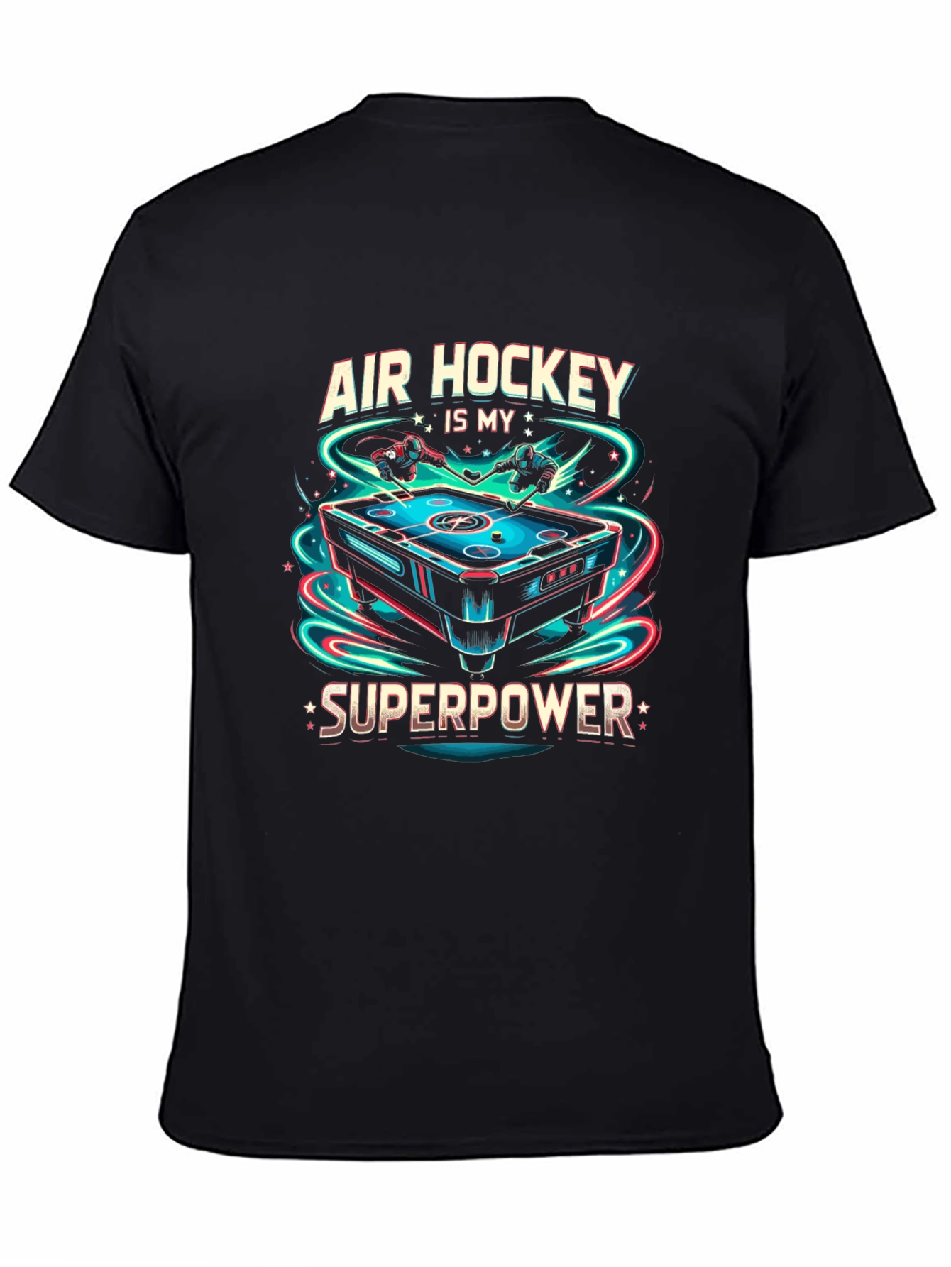 Air Hockey Superpower Black T-Shirt
