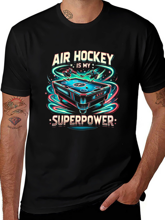Air Hockey Superpower Black T-Shirt