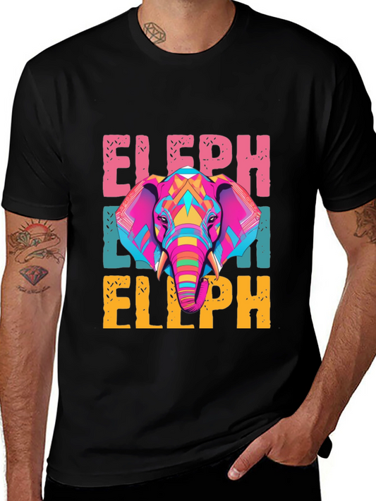 Colorful Geometric Elephant Graphic Tee