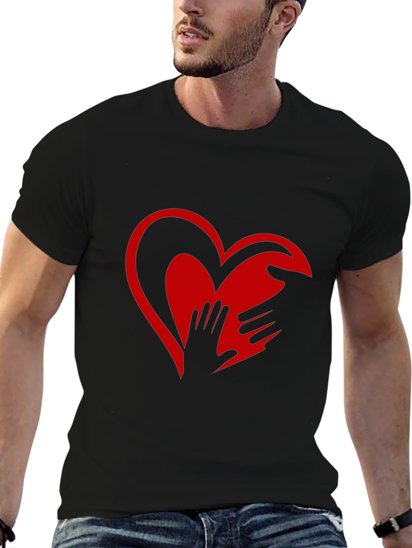 Heart Hands Graphic Tee - Expressive Design