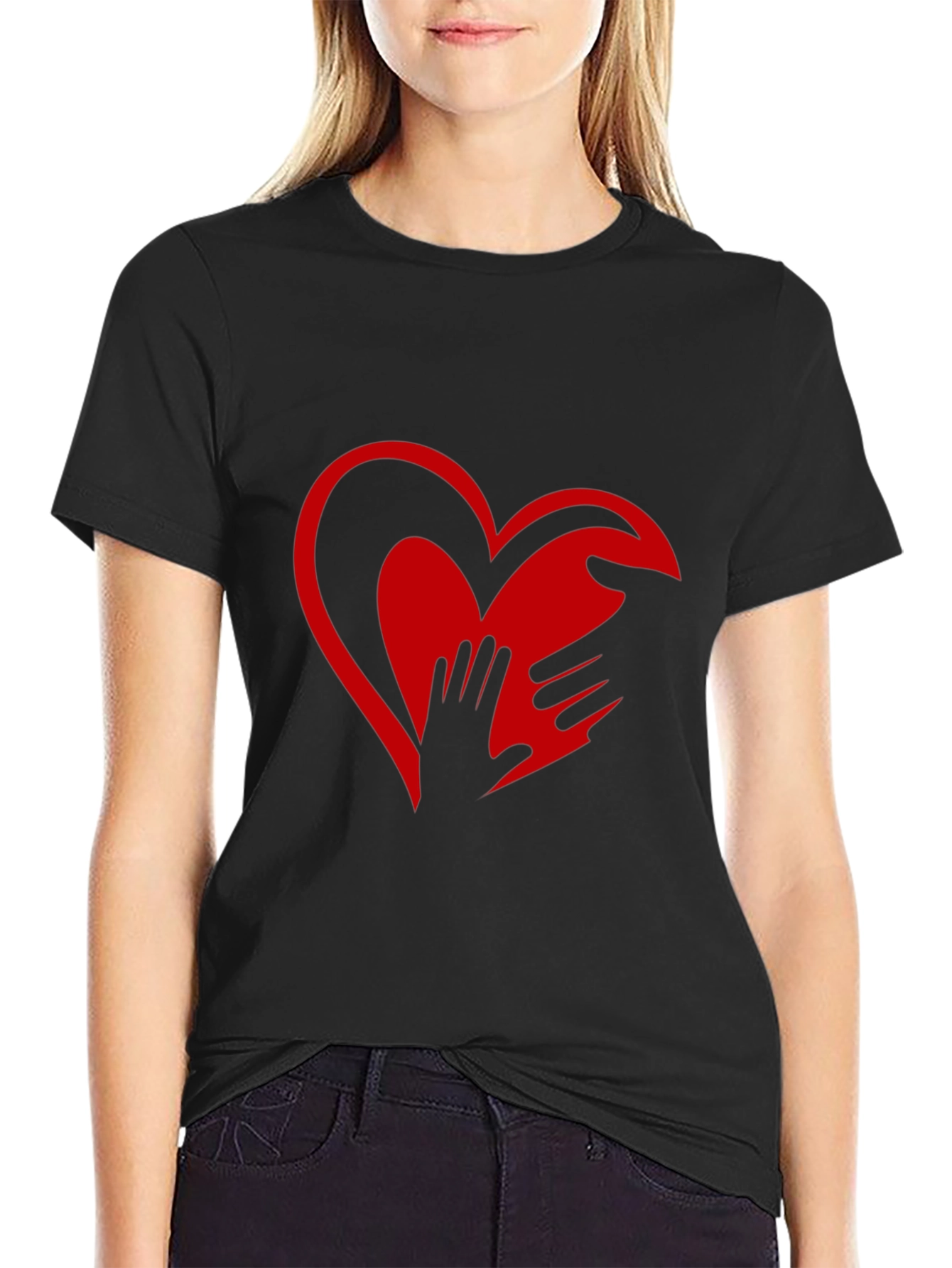 Heart Hands Graphic Tee - Expressive Design