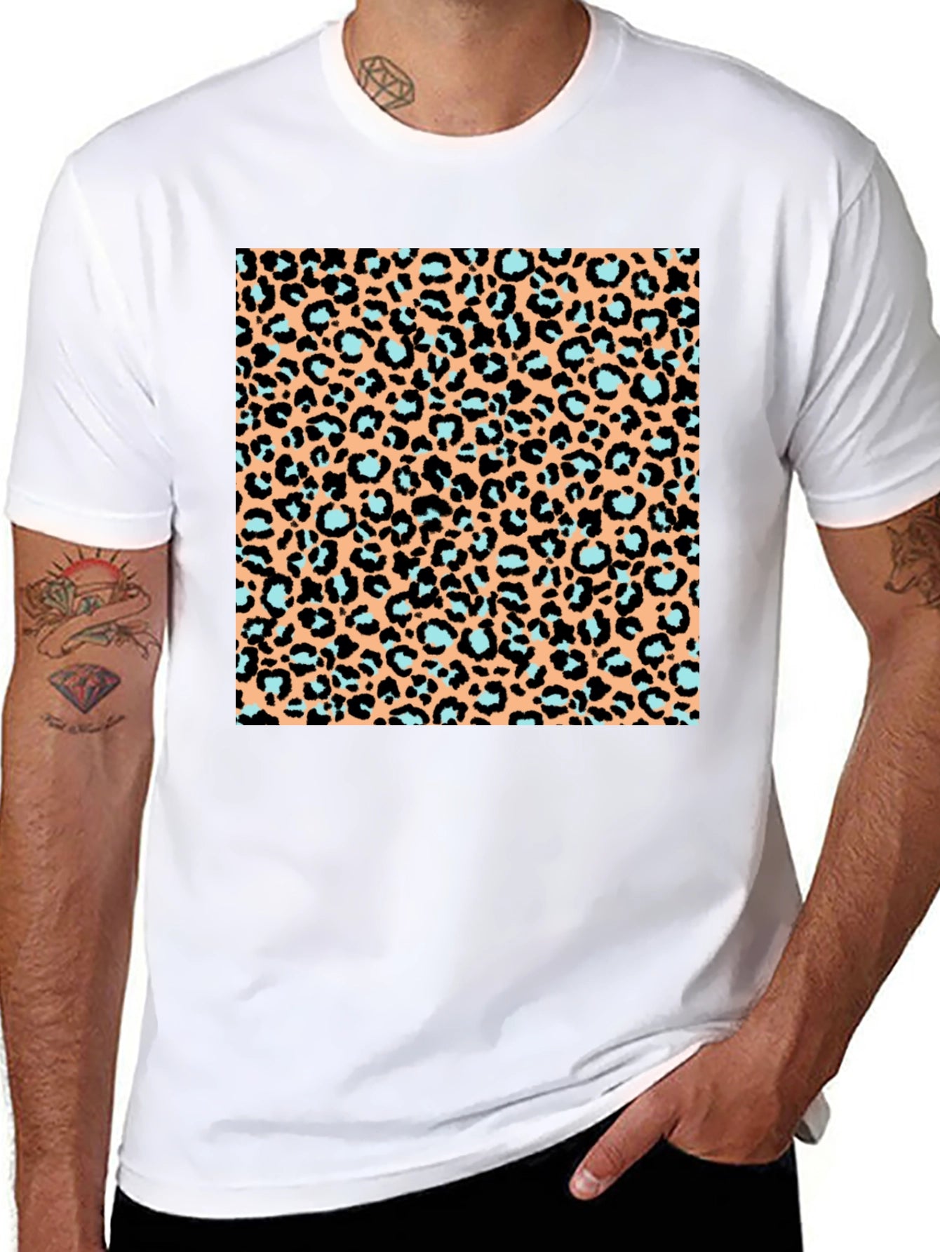 Leopard Print T-Shirt - Black