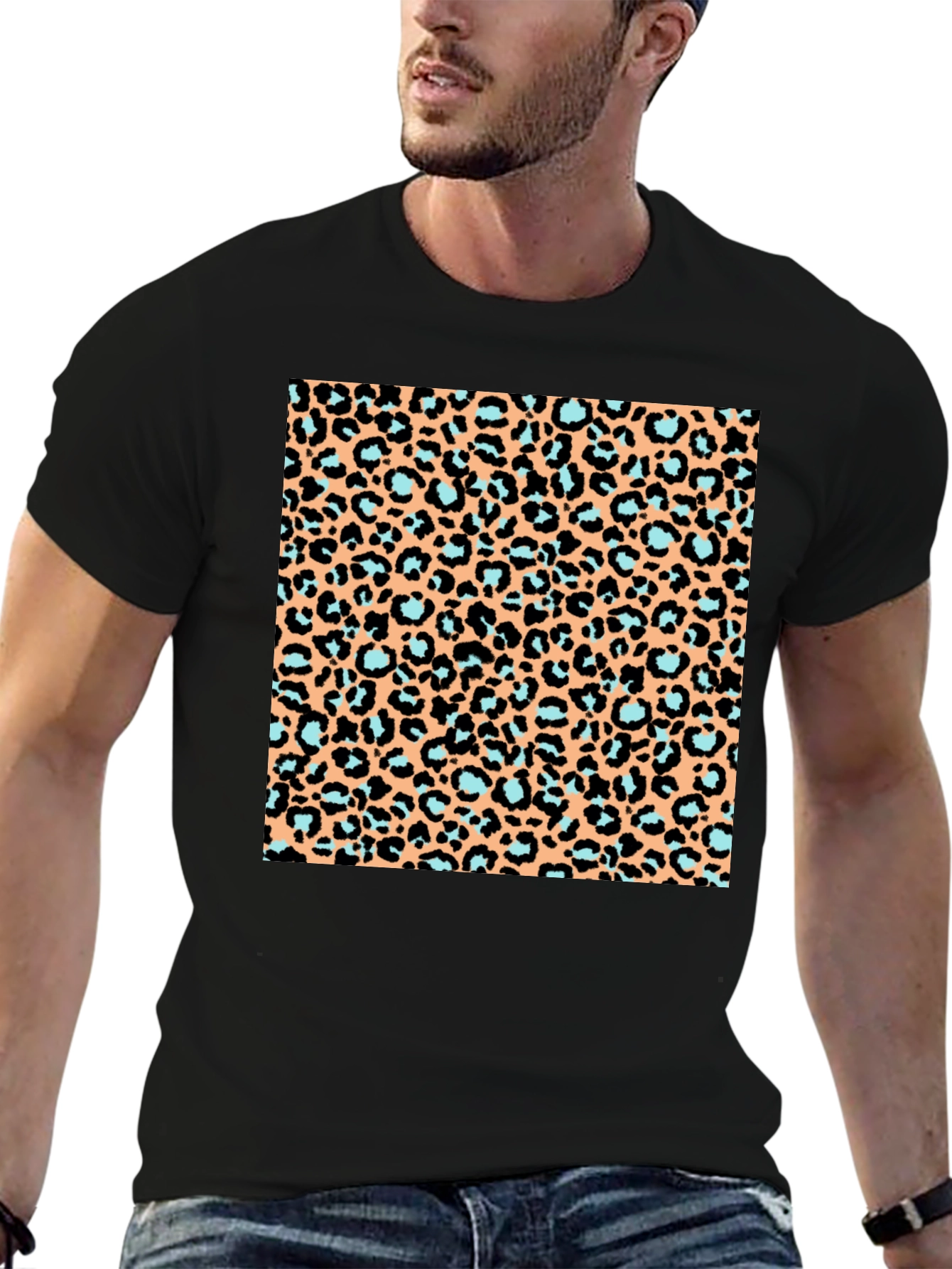 Leopard Print T-Shirt - Black