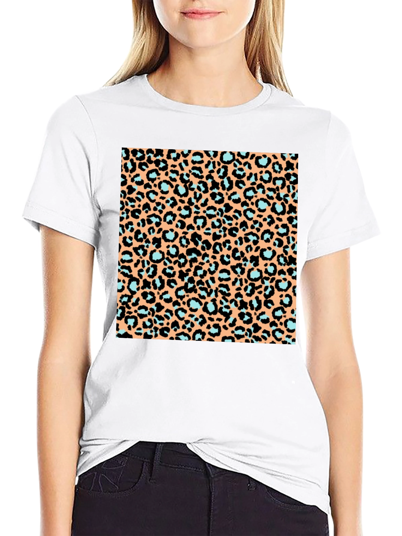 Leopard Print T-Shirt - Black