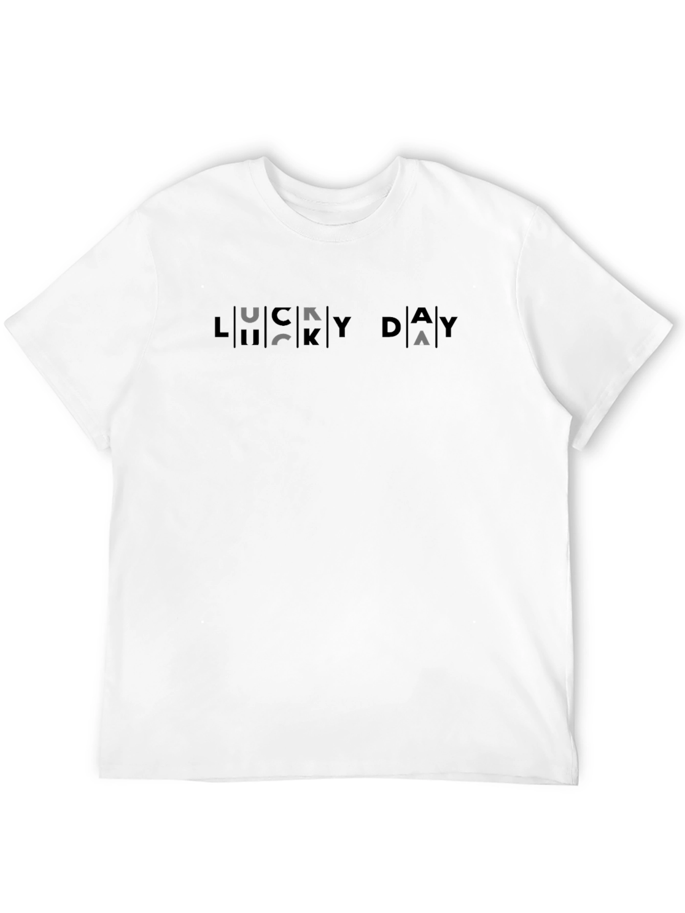Lucky Day Mens Black Graphic T-Shirt