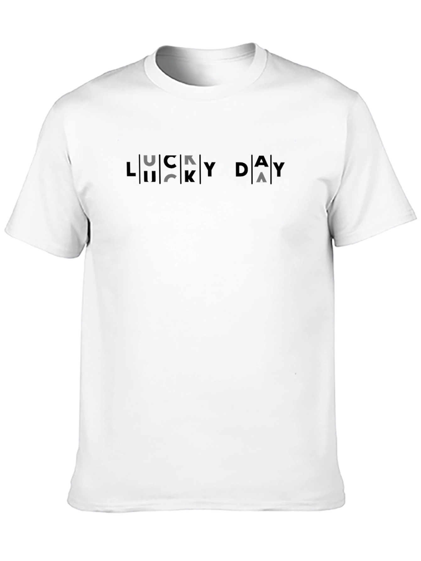 Lucky Day Mens Black Graphic T-Shirt