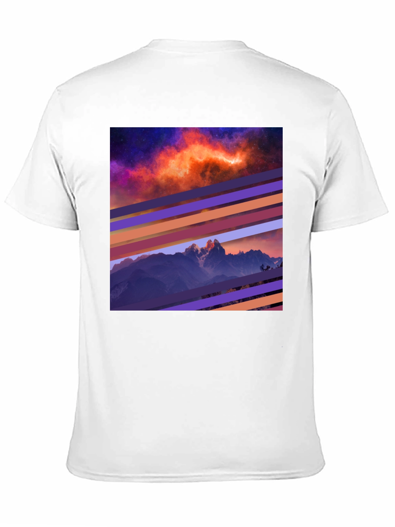 Cosmic Mountain Tee - Abstract Graphic Print T-Shirt