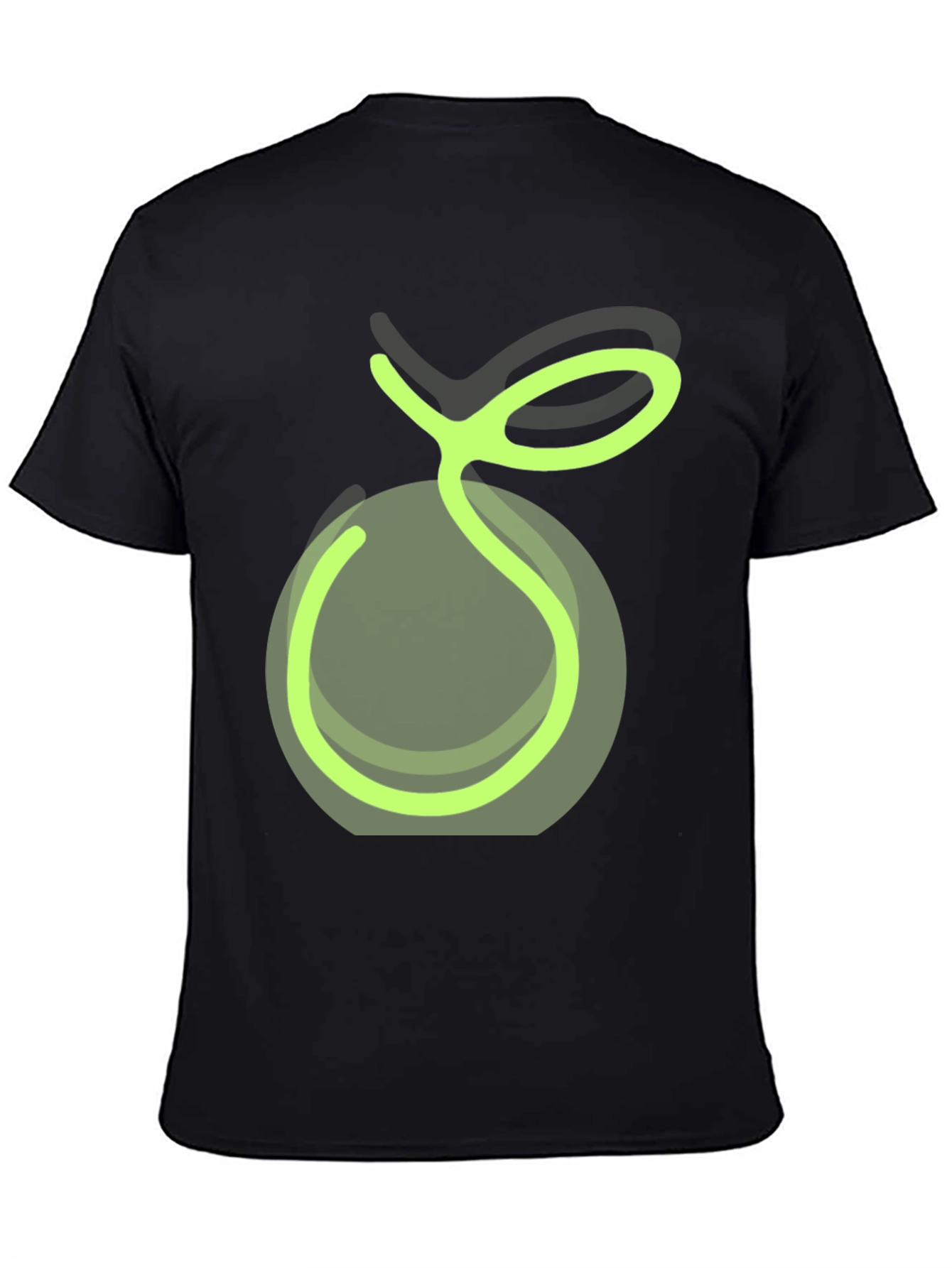 Green Apple Graphic Tee - Casual Black T-Shirt