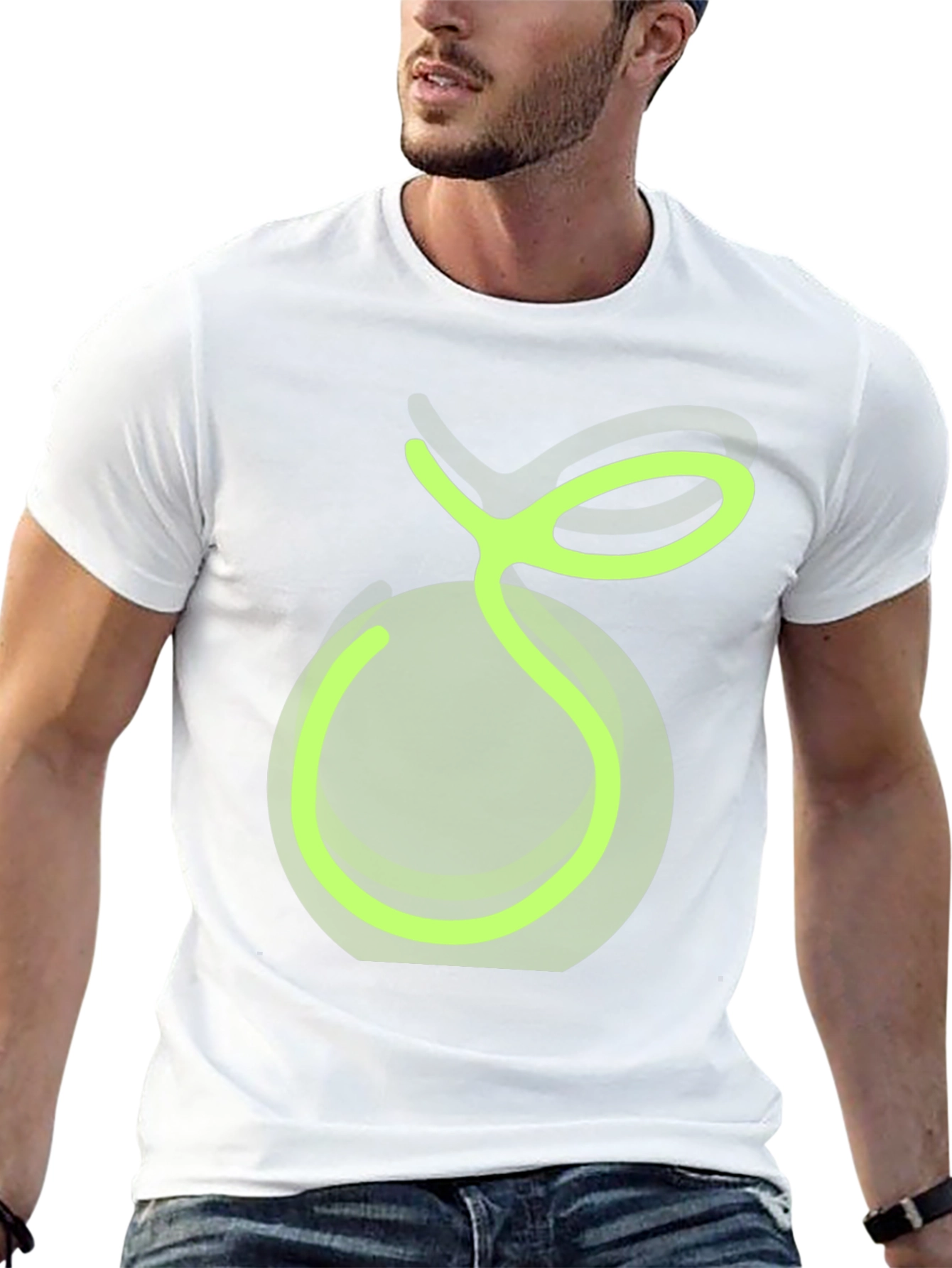 Green Apple Graphic Tee - Casual Black T-Shirt