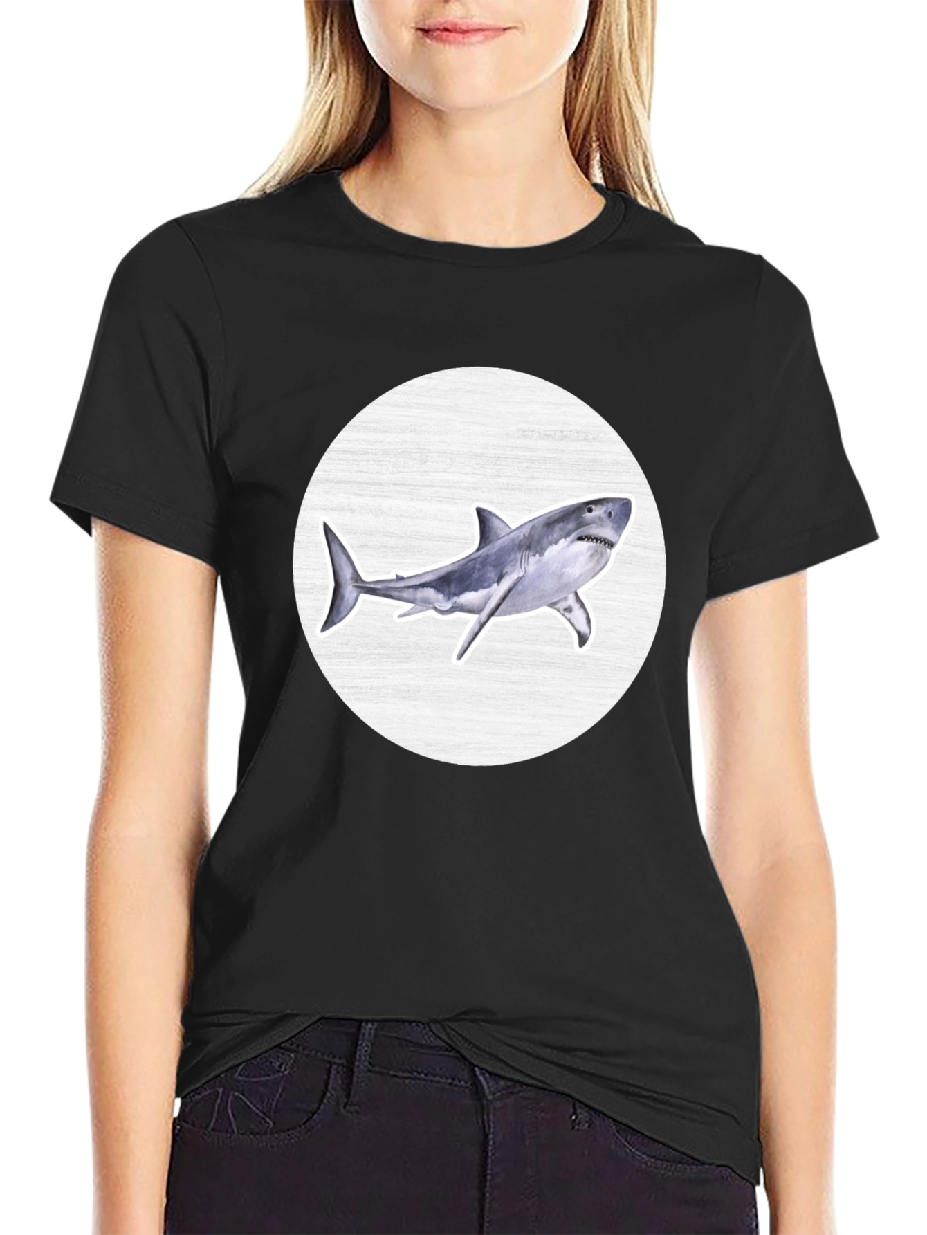 Shark Graphic T-Shirt - Mens Black Tee