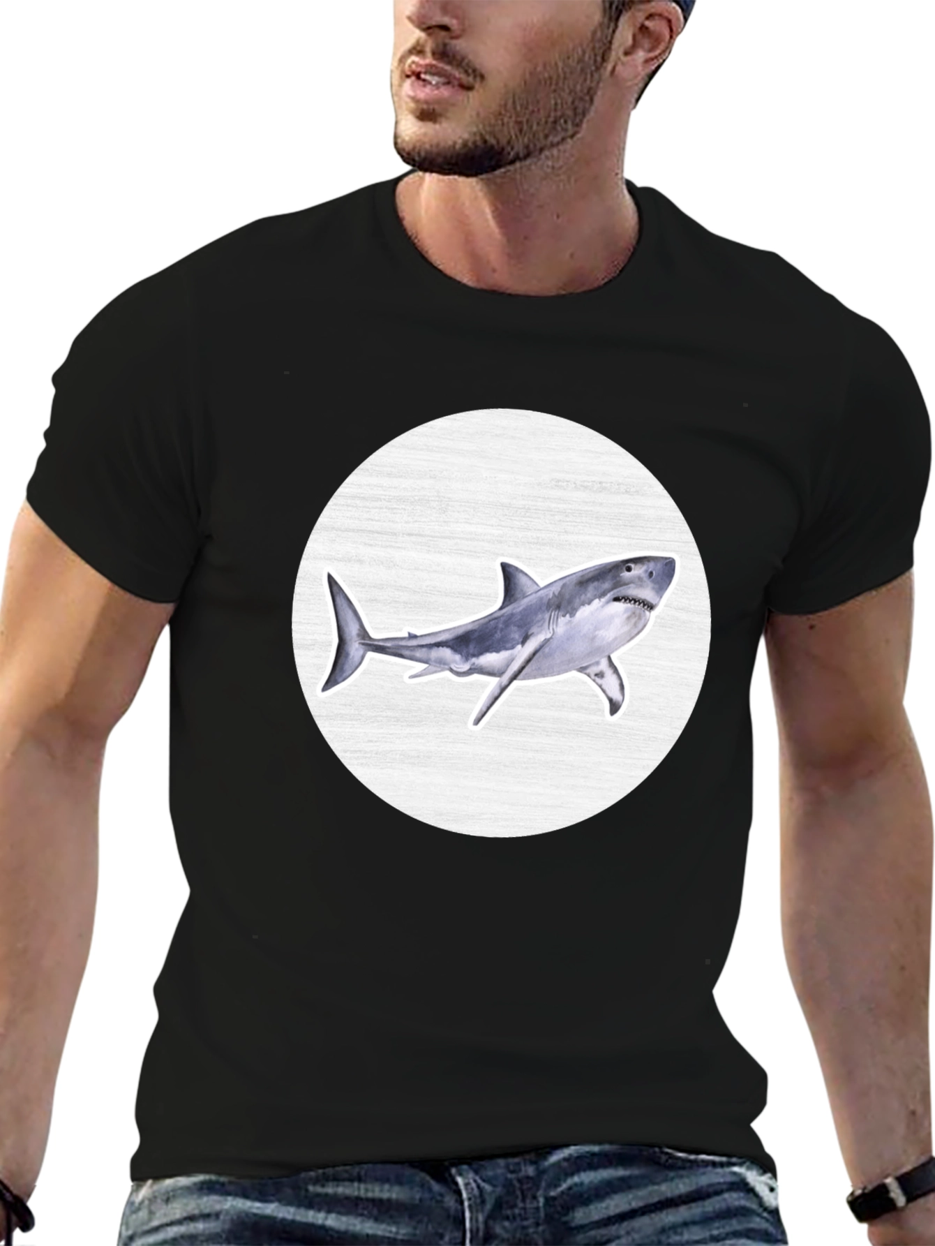 Shark Graphic T-Shirt - Mens Black Tee