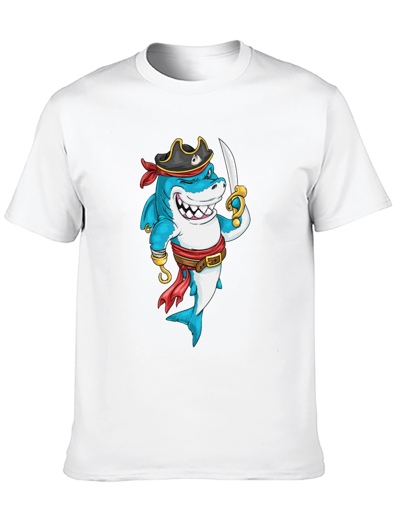 Pirate Shark Graphic T-Shirt - Fun Novelty Tee