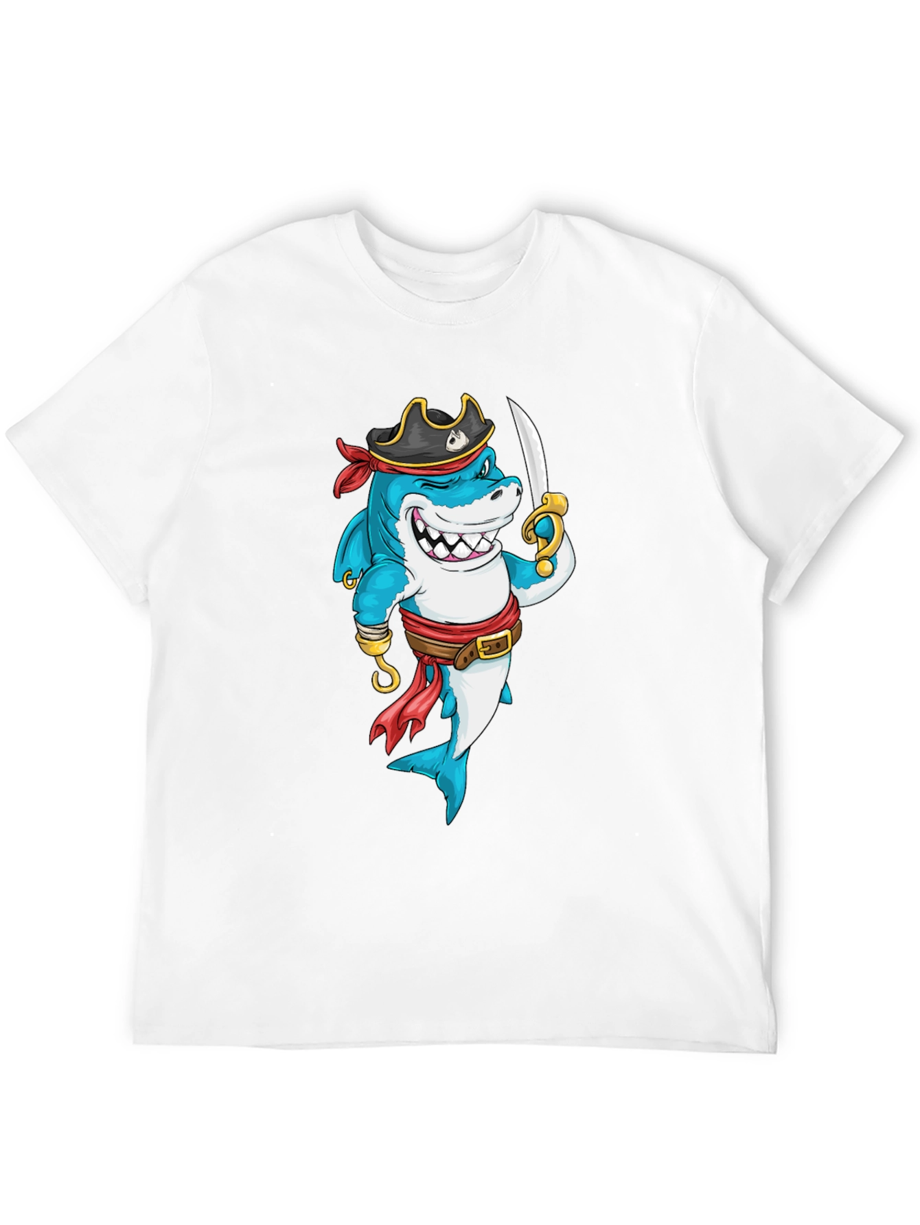 Pirate Shark Graphic T-Shirt - Fun Novelty Tee