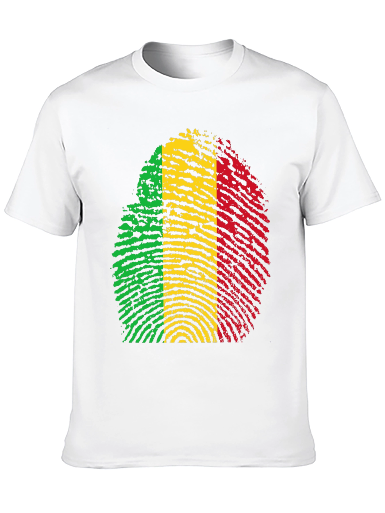 Rasta Fingerprint Graphic T-Shirt - Black