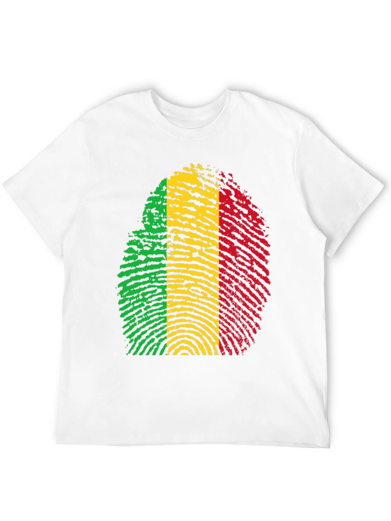 Rasta Fingerprint Graphic T-Shirt - Black