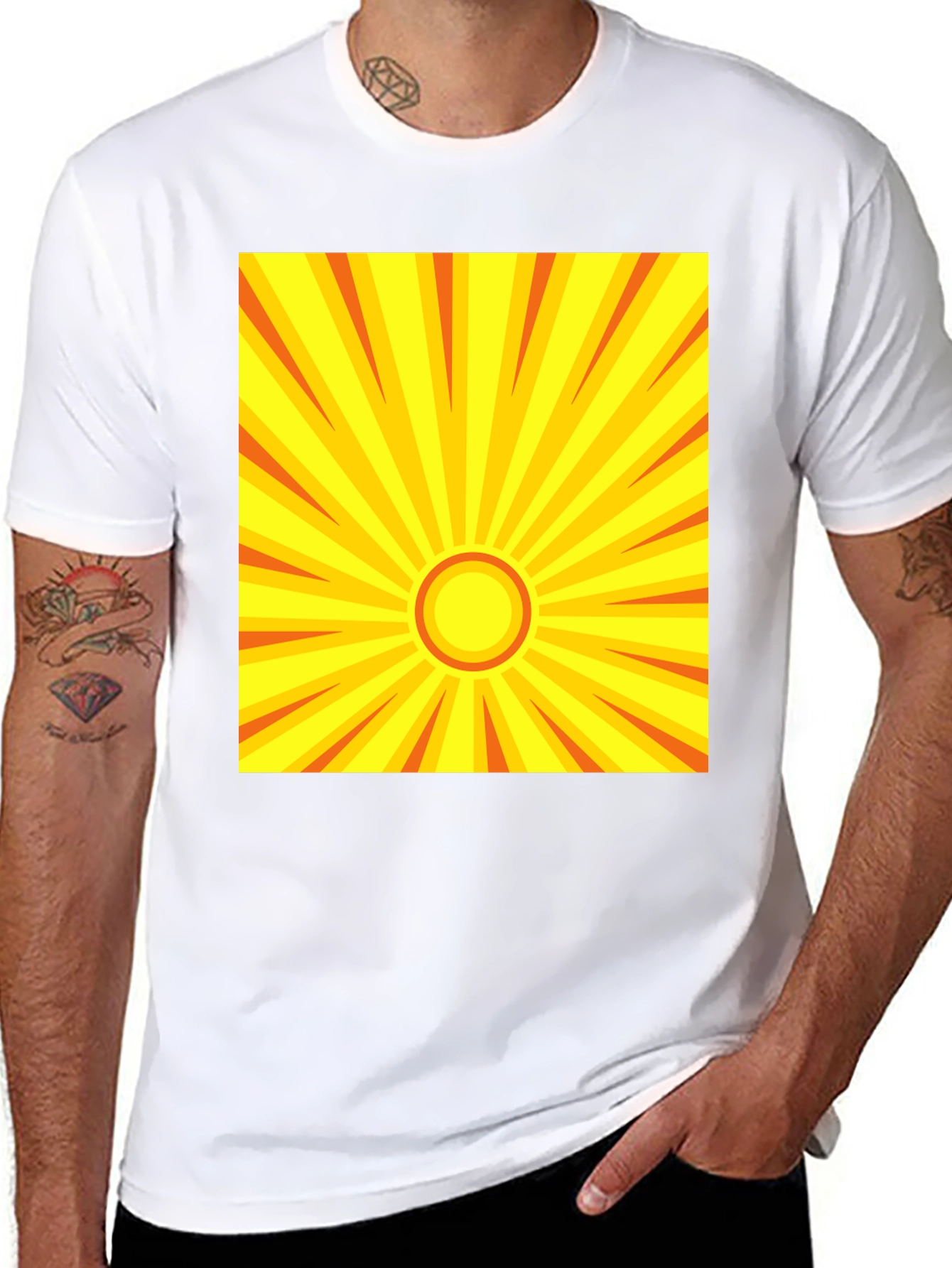 Sunburst Graphic Tee - Retro Style