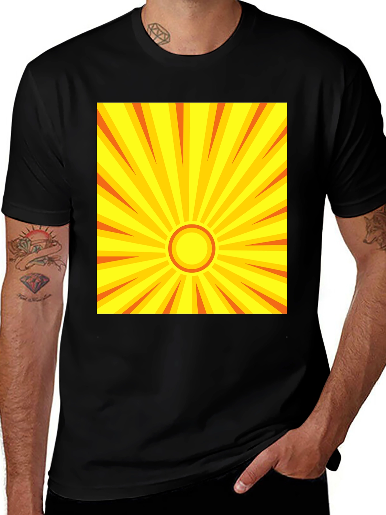 Sunburst Graphic Tee - Retro Style