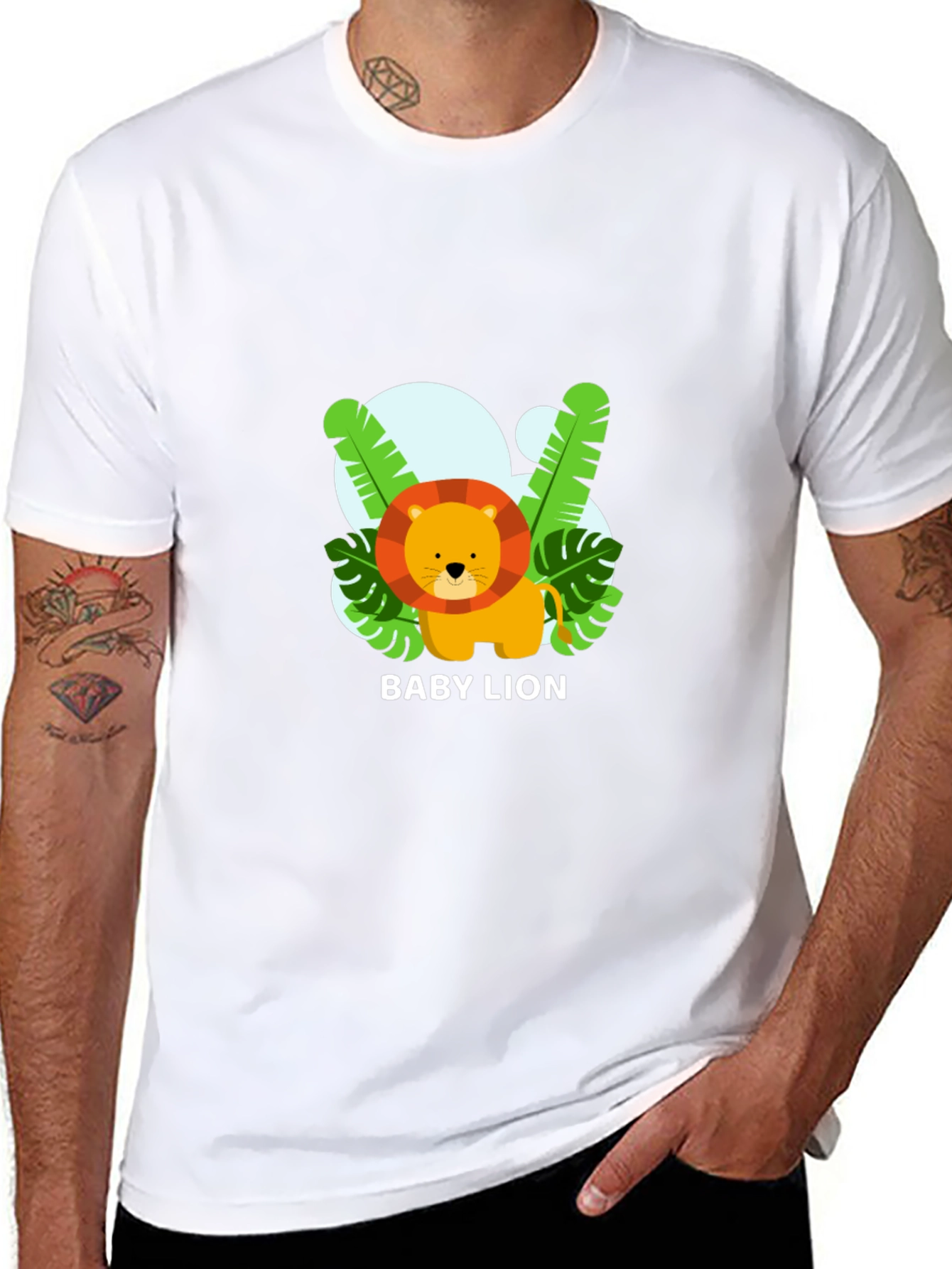 Cute Baby Lion Black T-Shirt
