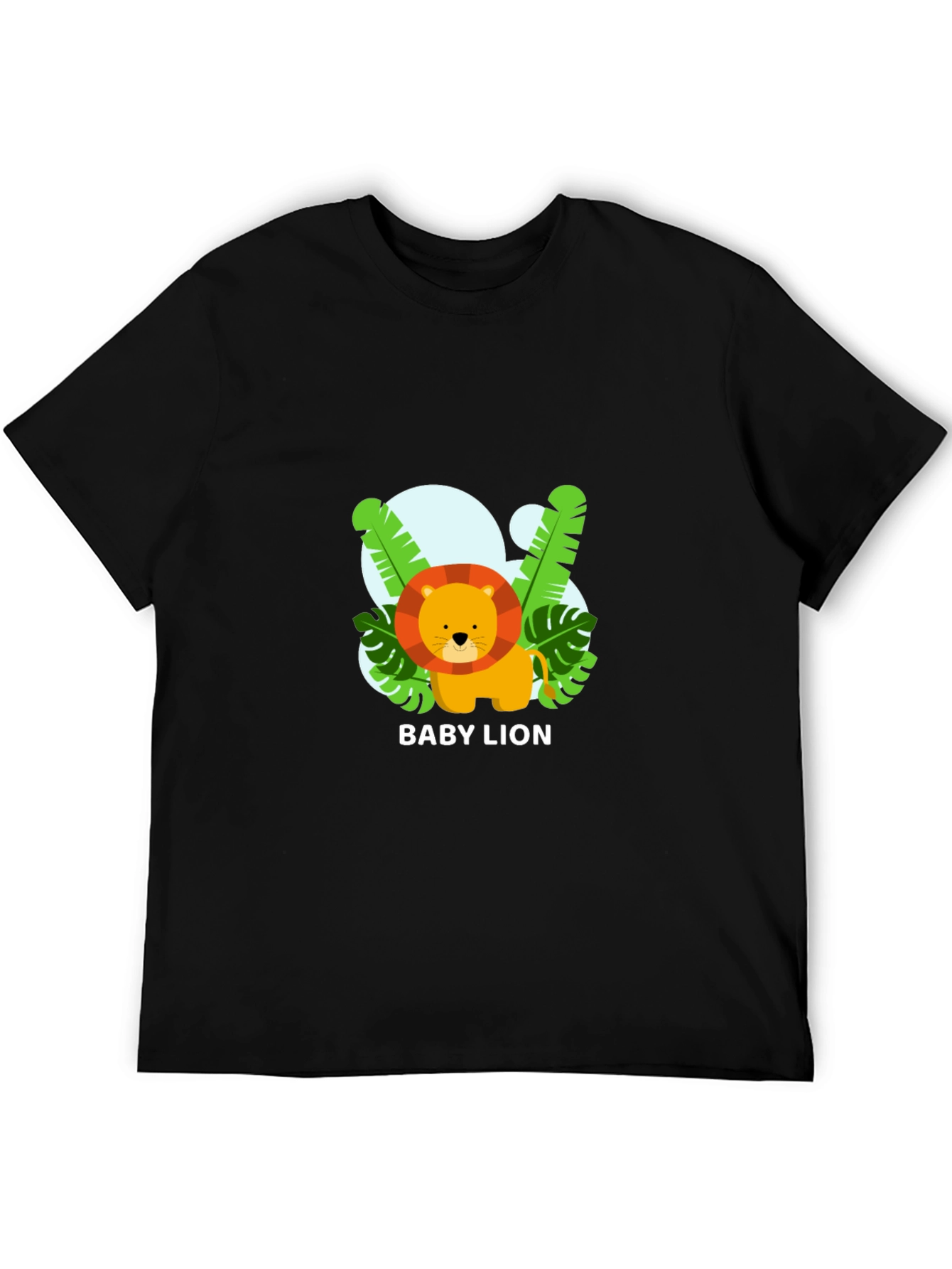 Cute Baby Lion Black T-Shirt