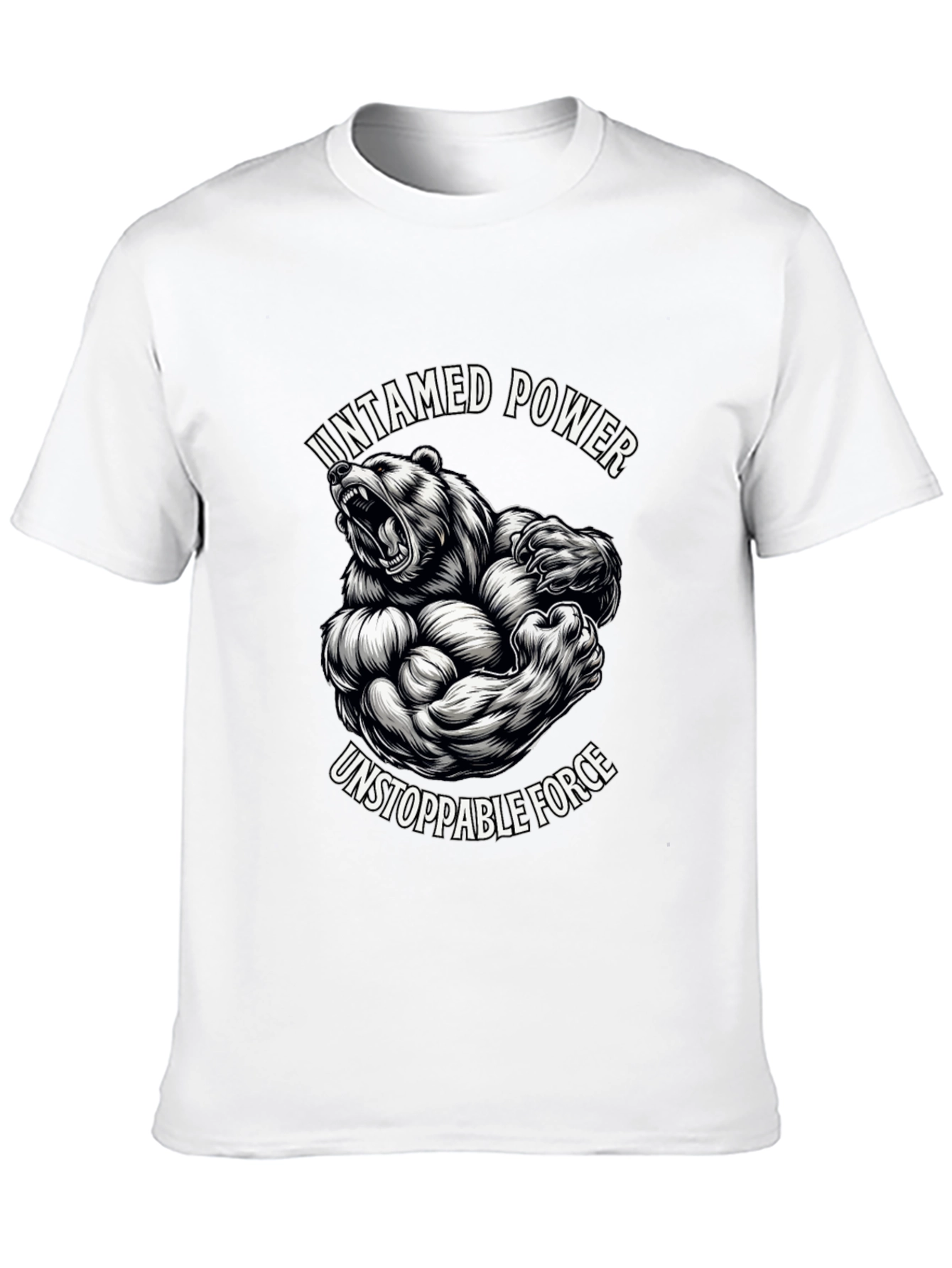 Untamed Power Bear Graphic Tee - Black