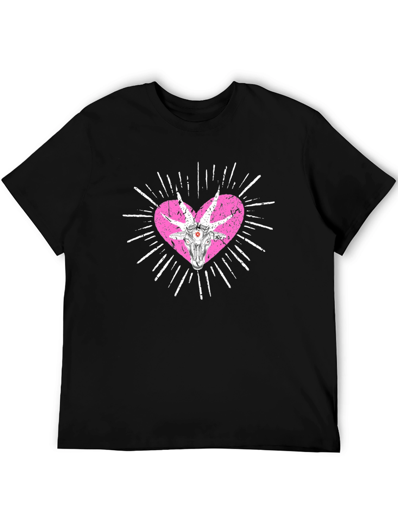 Baphomet Heart Graphic T-Shirt - Black