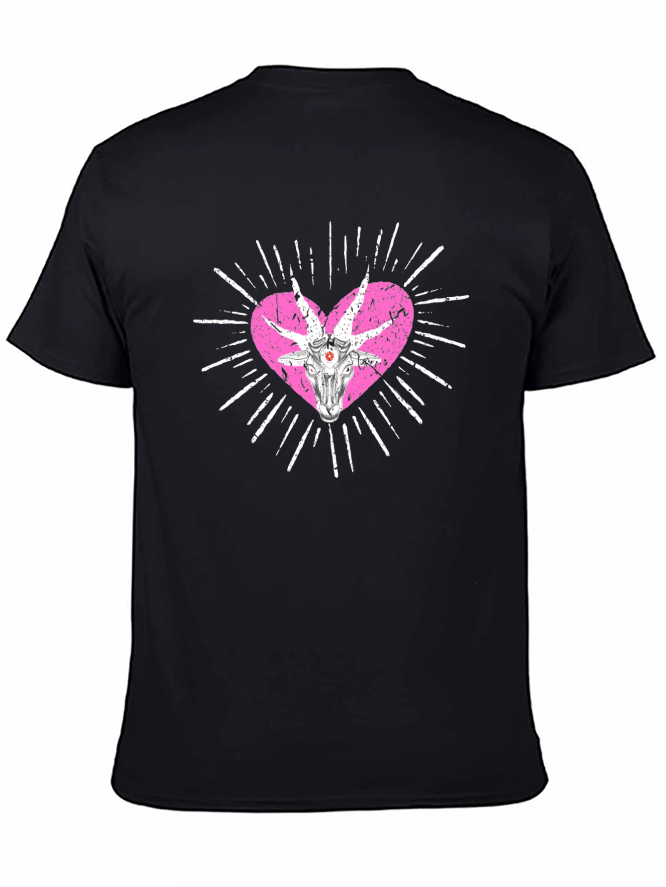 Baphomet Heart Graphic T-Shirt - Black