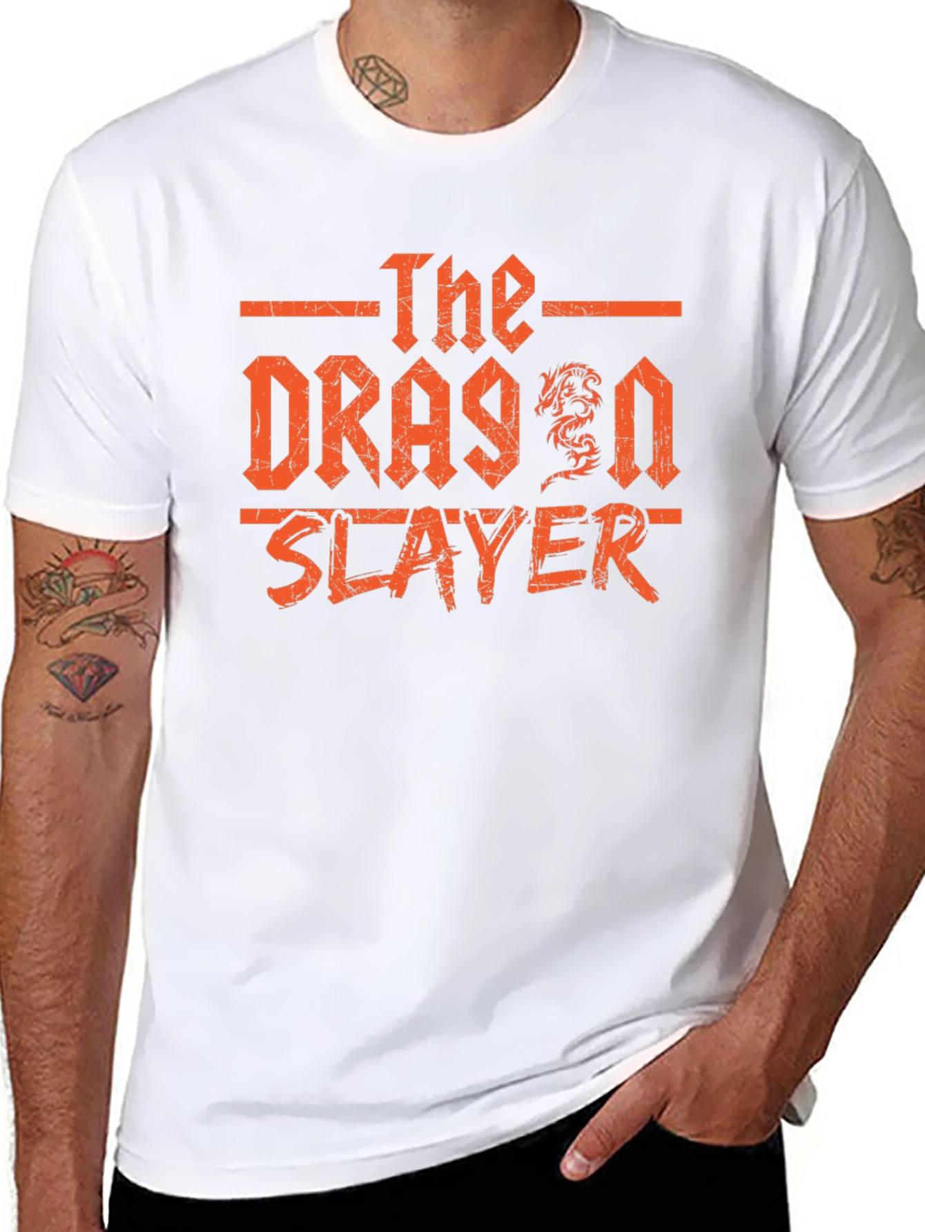 Dragon Slayer Graphic Tee - Black Cotton T-Shirt