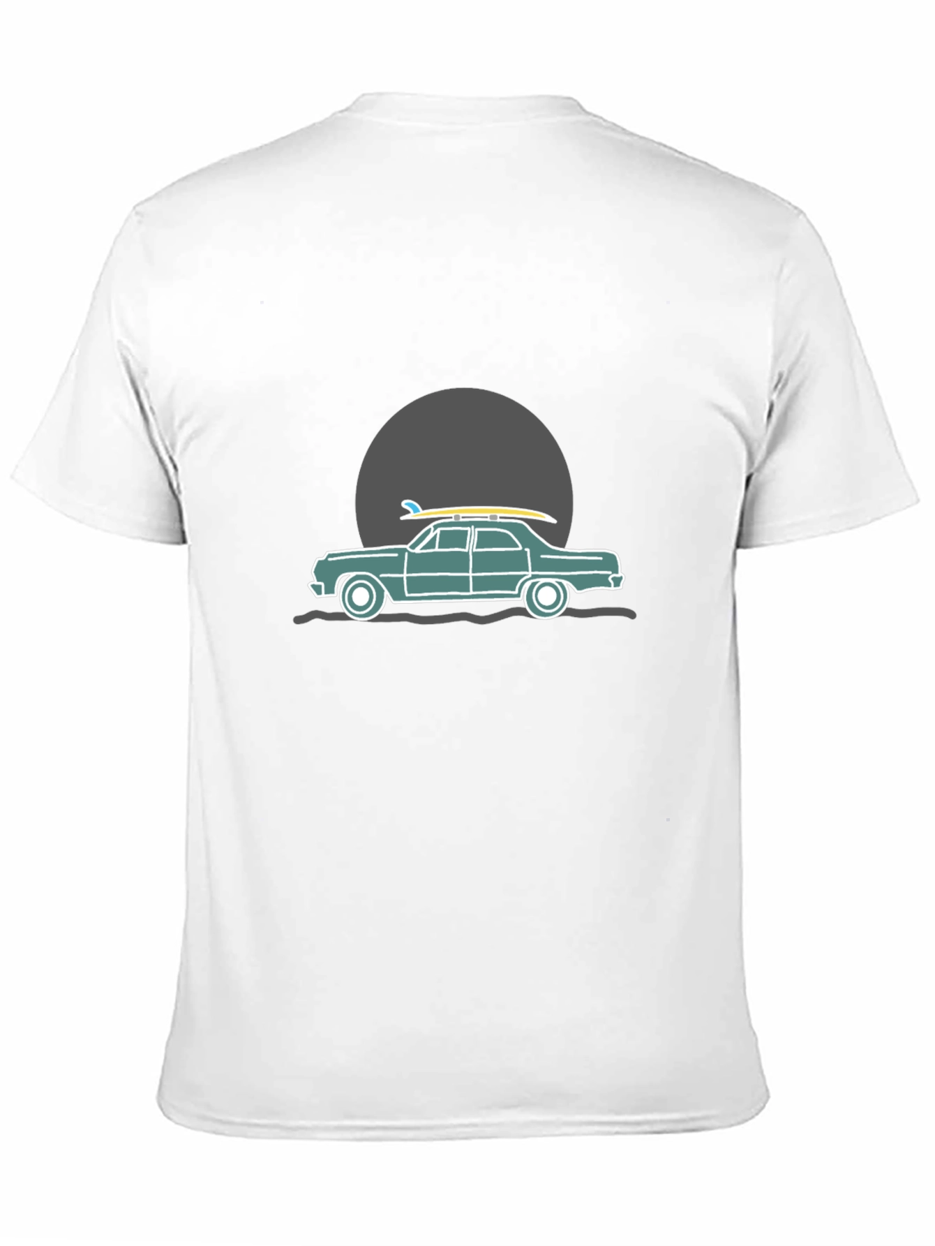 Surf Car Graphic Tee - Black Cotton T-Shirt