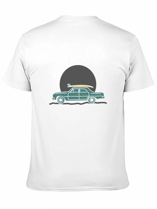 Surf Car Graphic Tee - Black Cotton T-Shirt