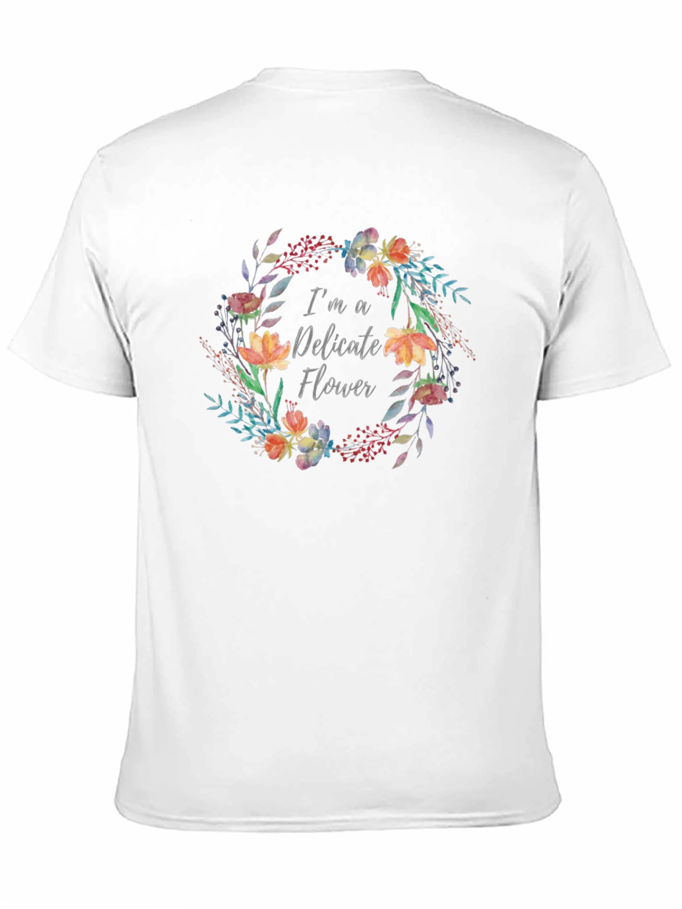 Delicate Flower Graphic T-Shirt - Black