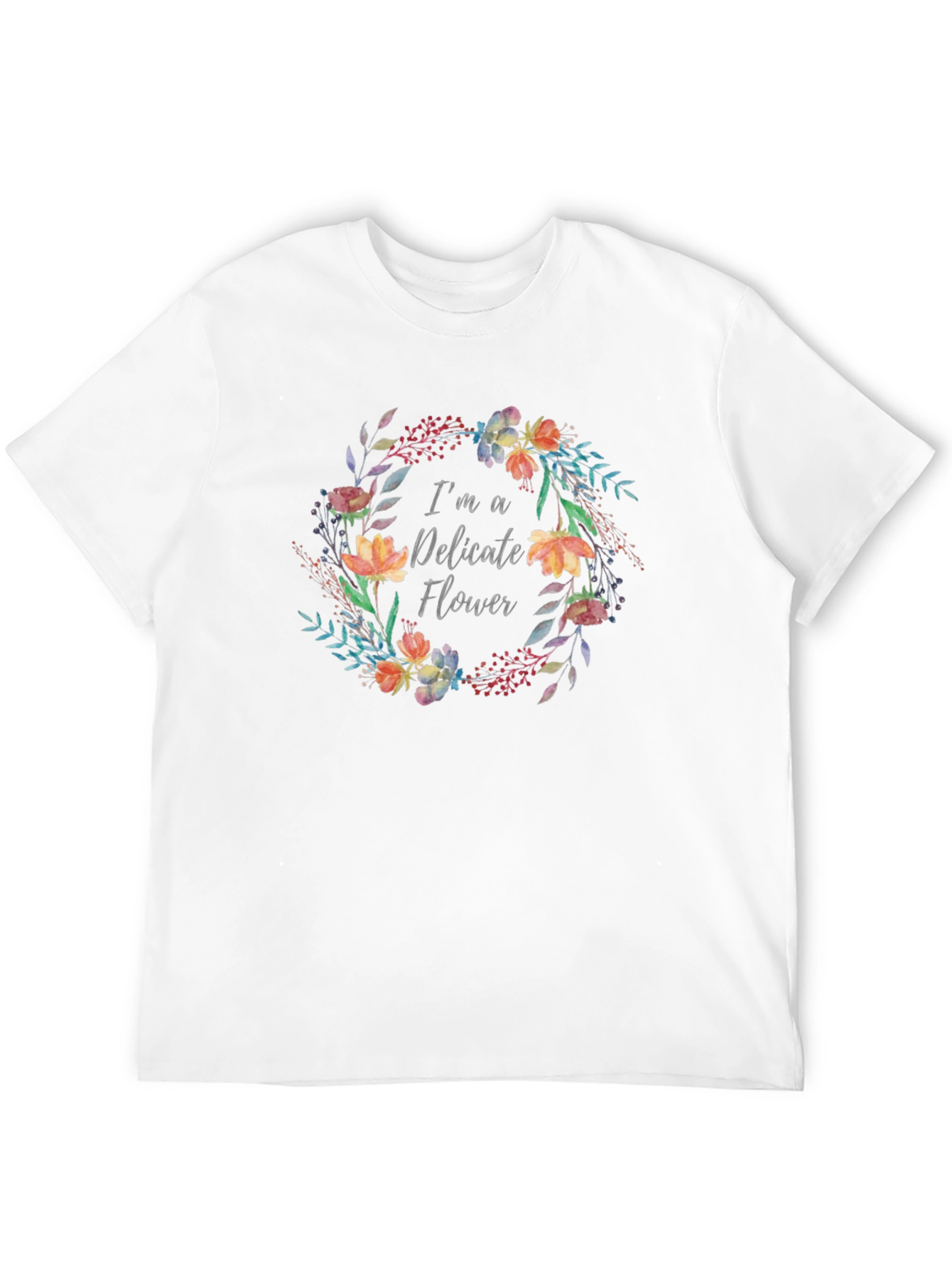 Delicate Flower Graphic T-Shirt - Black