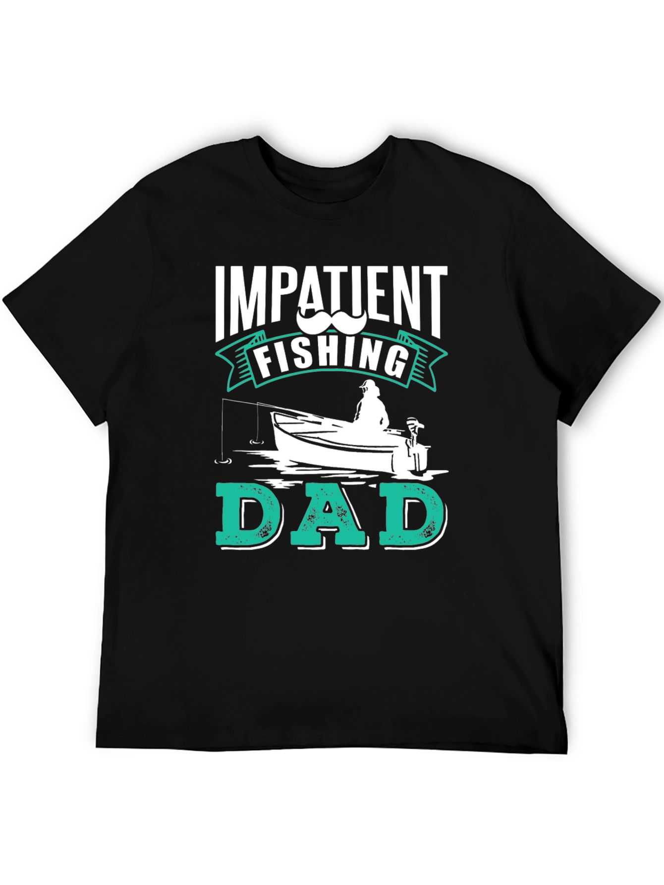 Impatient Fishing Dad Black Graphic Tee