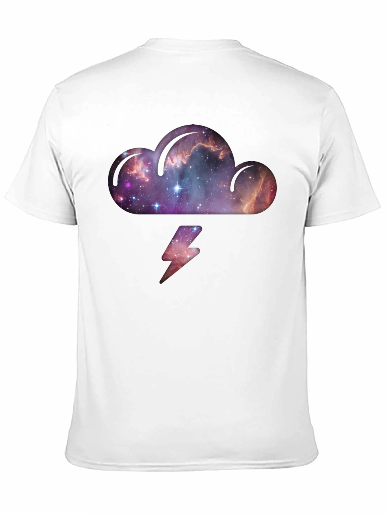 Cosmic Cloud & Lightning Black T-Shirt